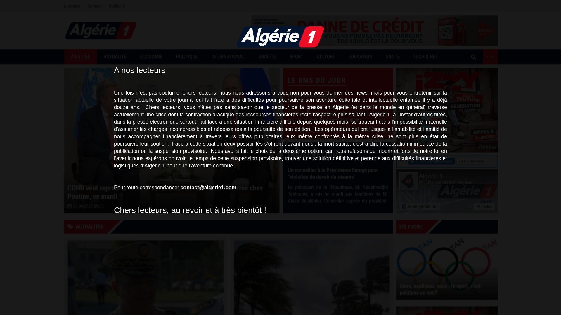 Estado web algerie1.com está   ONLINE