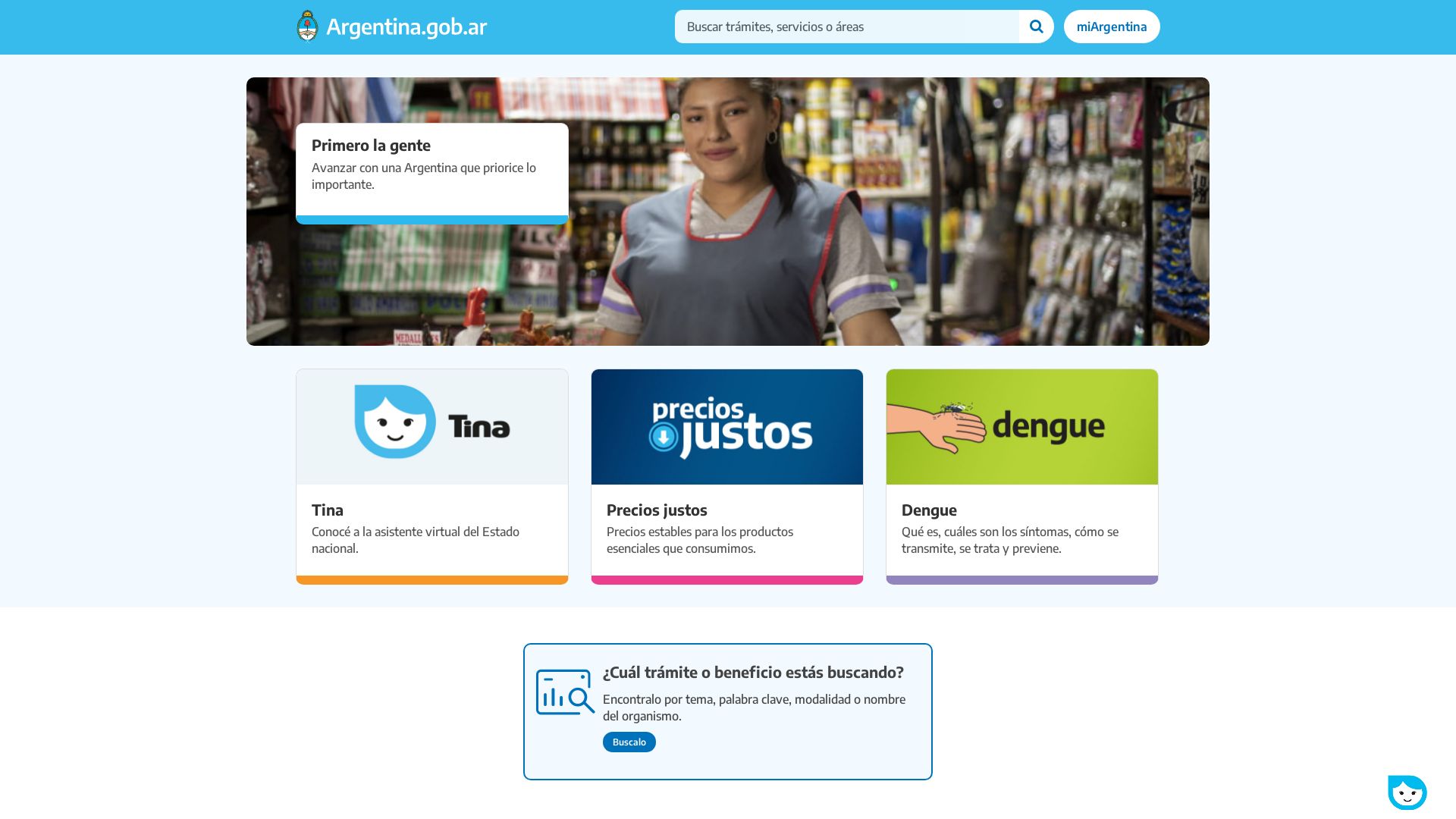 Estado web argentina.gob.ar está   ONLINE