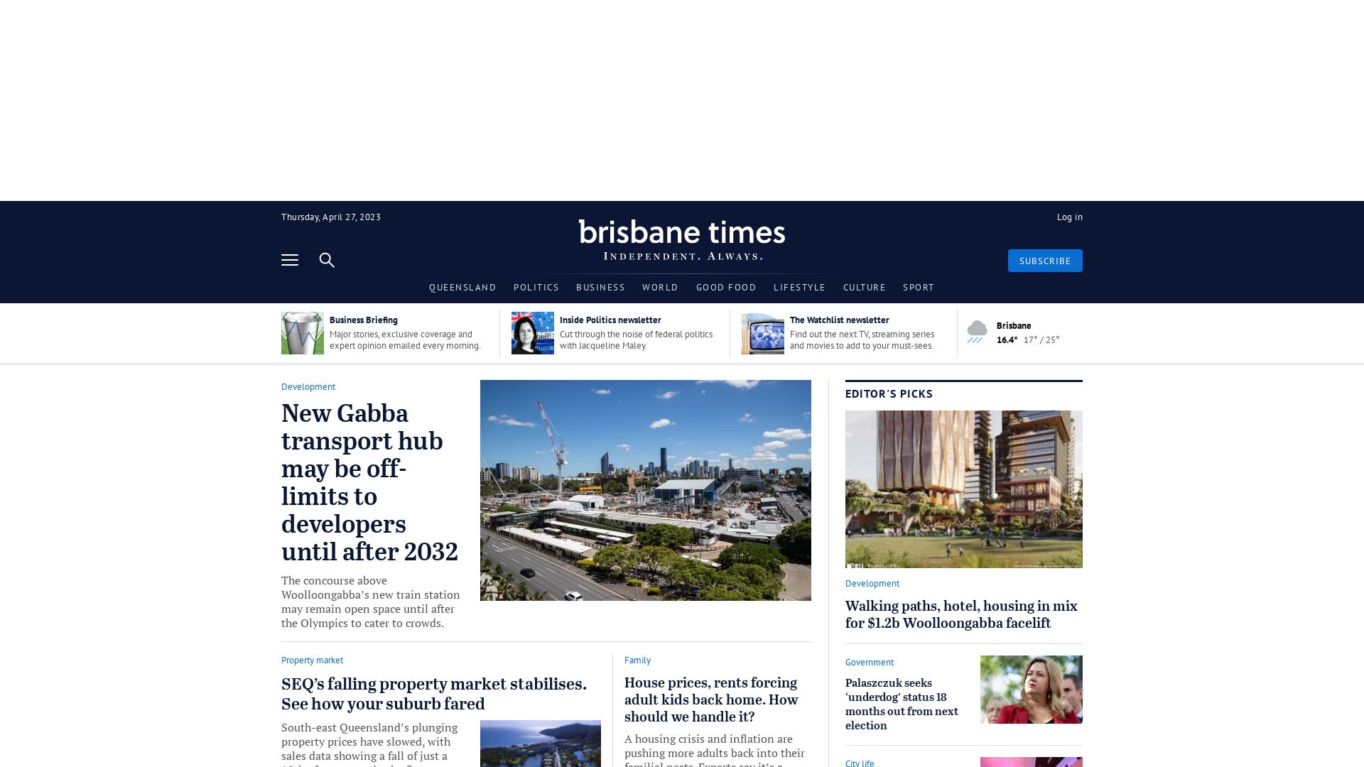 Estado web brisbanetimes.com.au está   ONLINE