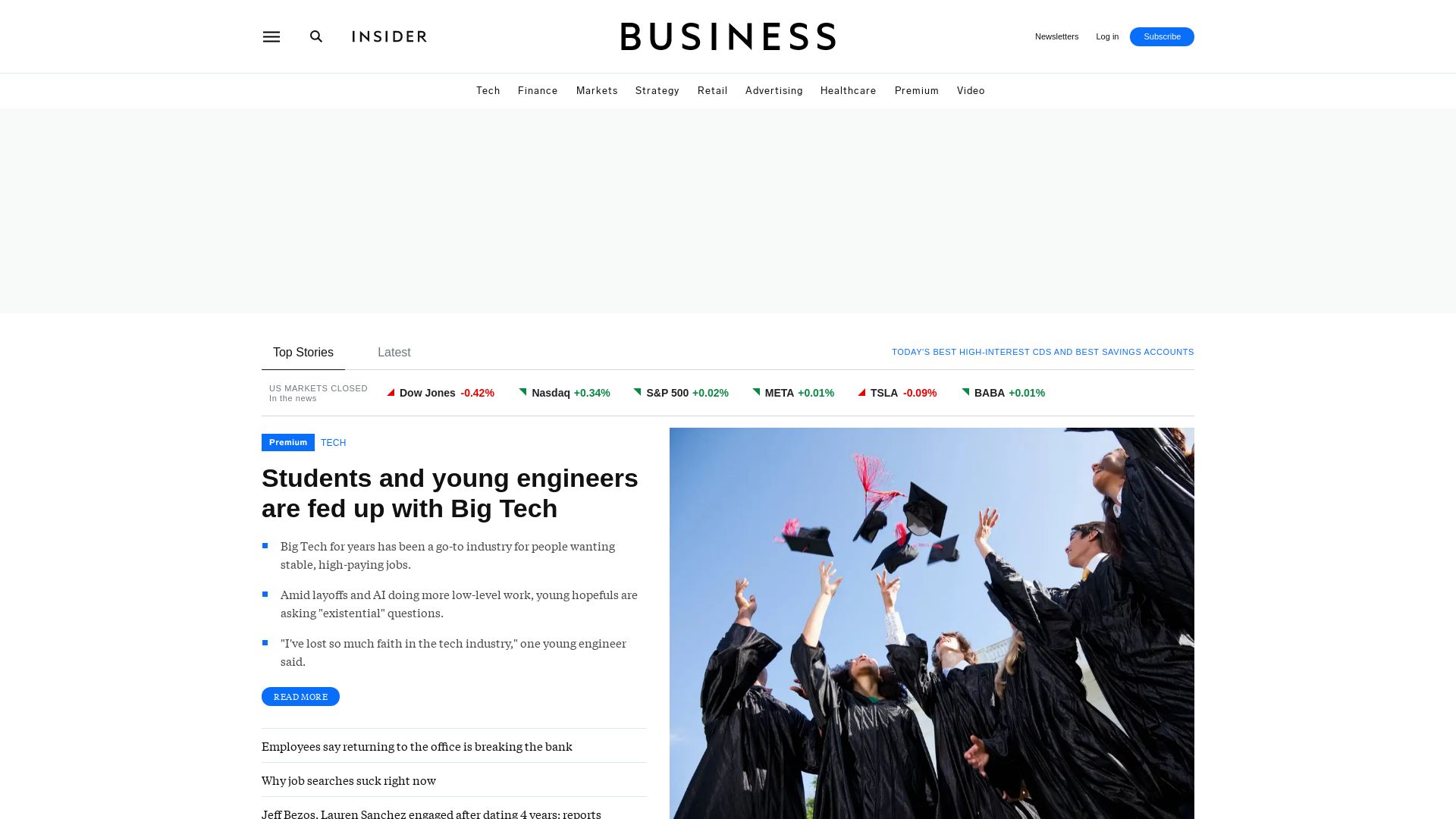 Estado web businessinsider.co.za está   ONLINE