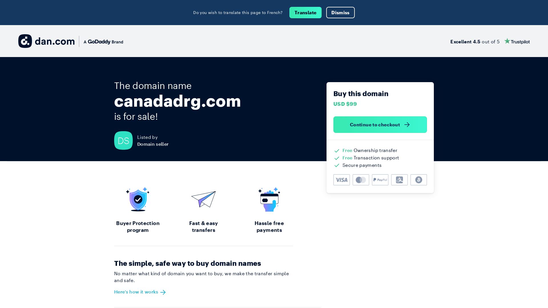 Estado web canadadrg.com está   ONLINE
