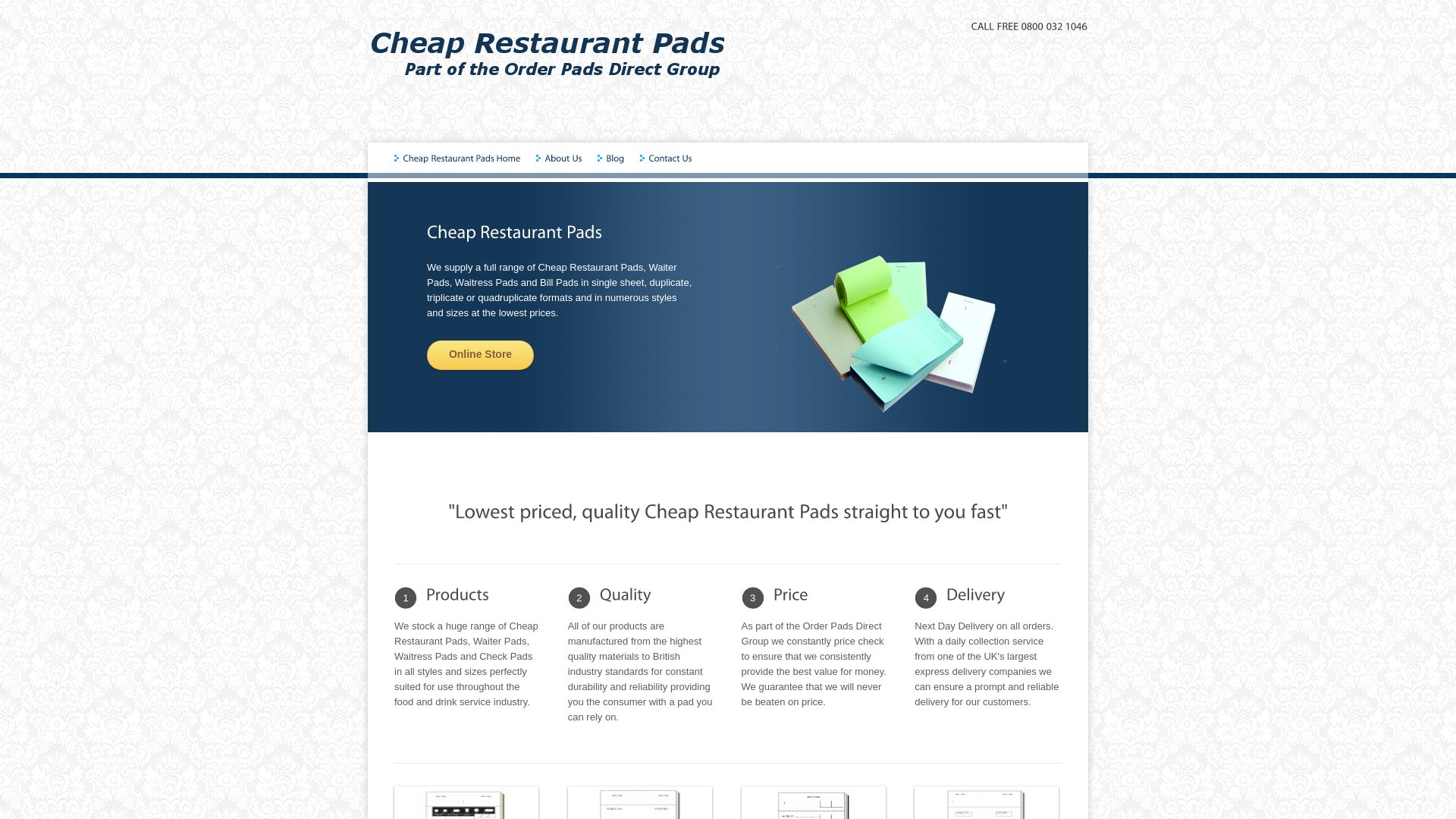 Estado web cheaprestaurantpads.com está   ONLINE