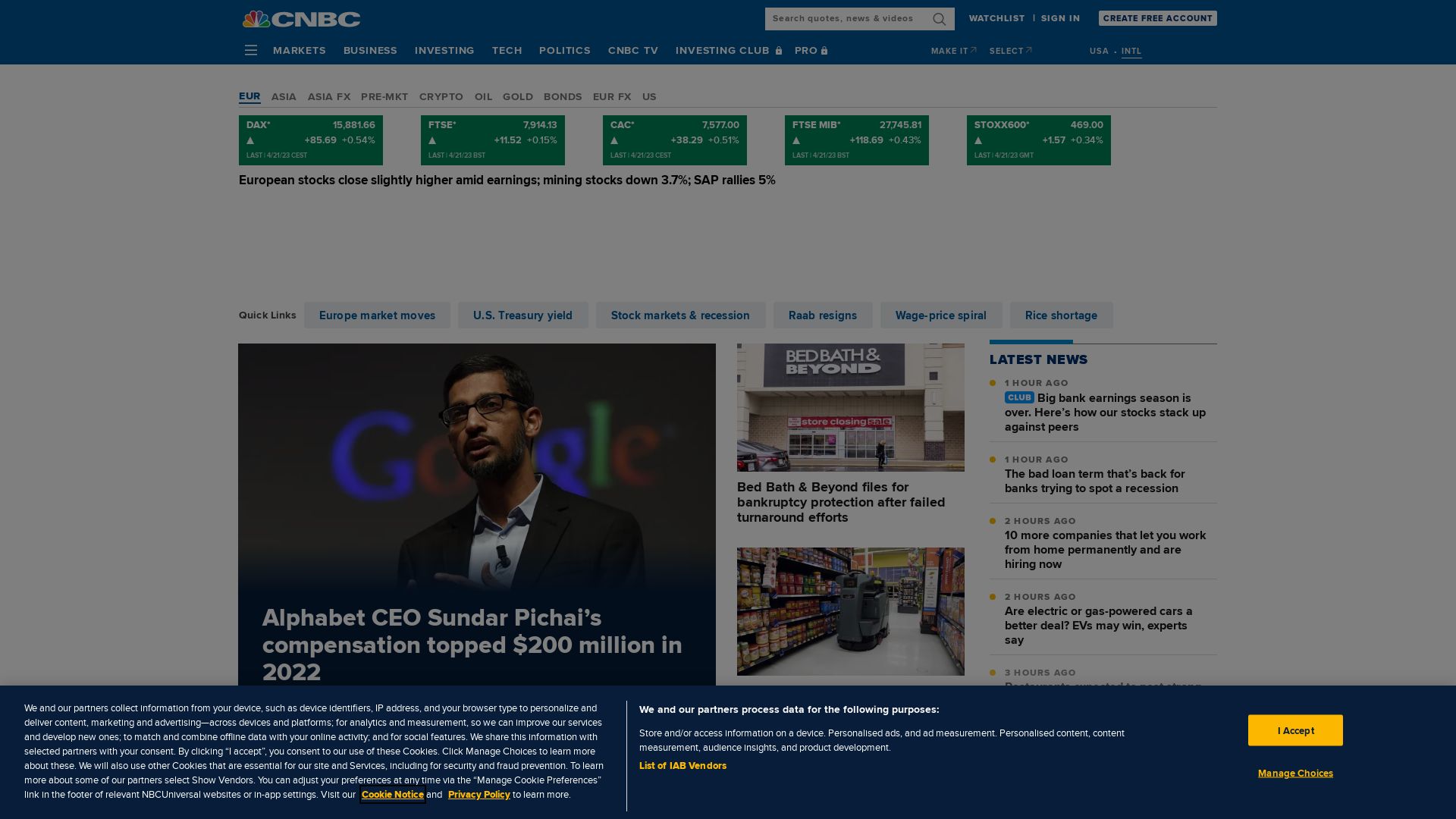 Estado web cnbc.com está   ONLINE