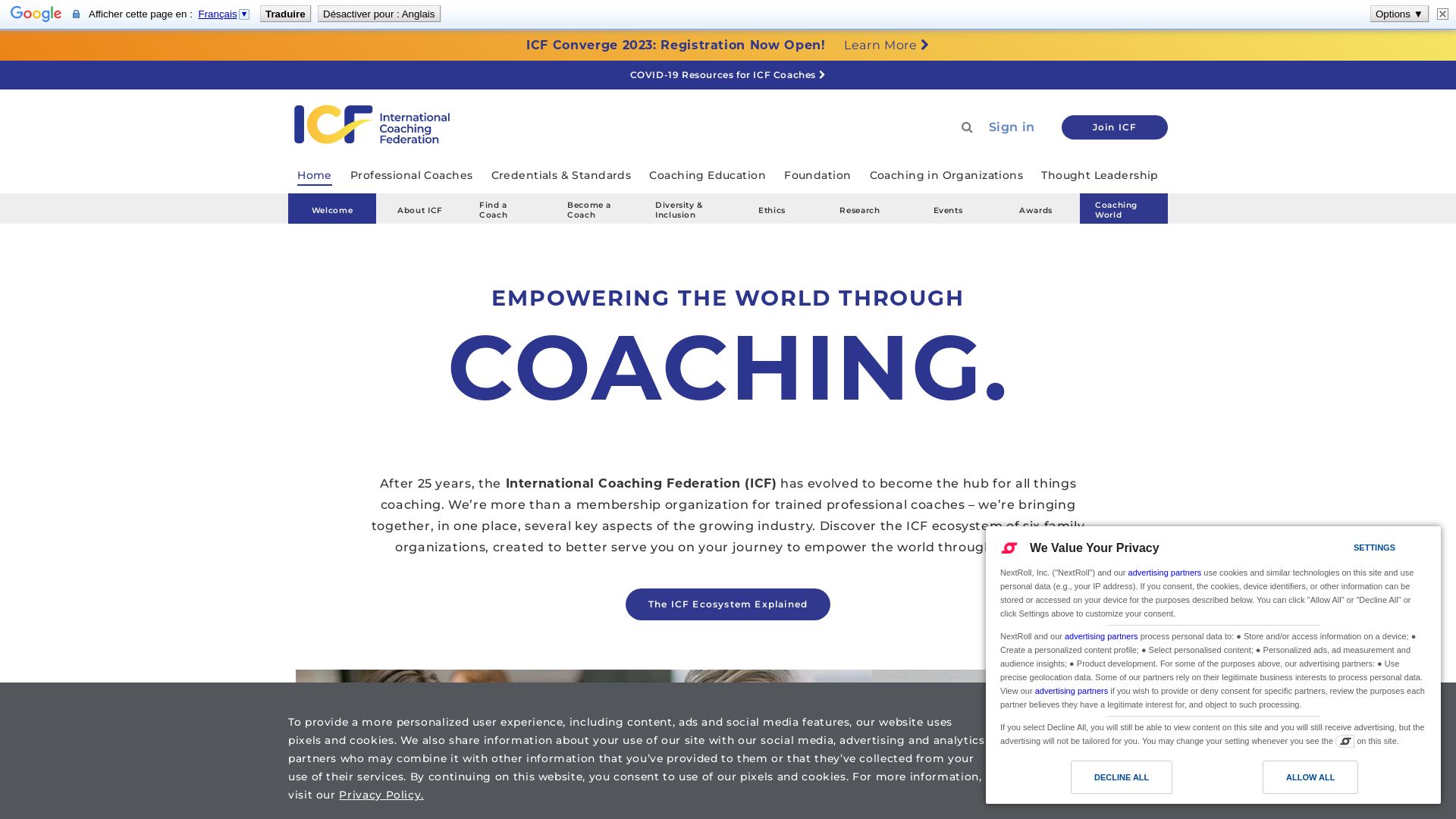 Estado web coachingfederation.org está   ONLINE
