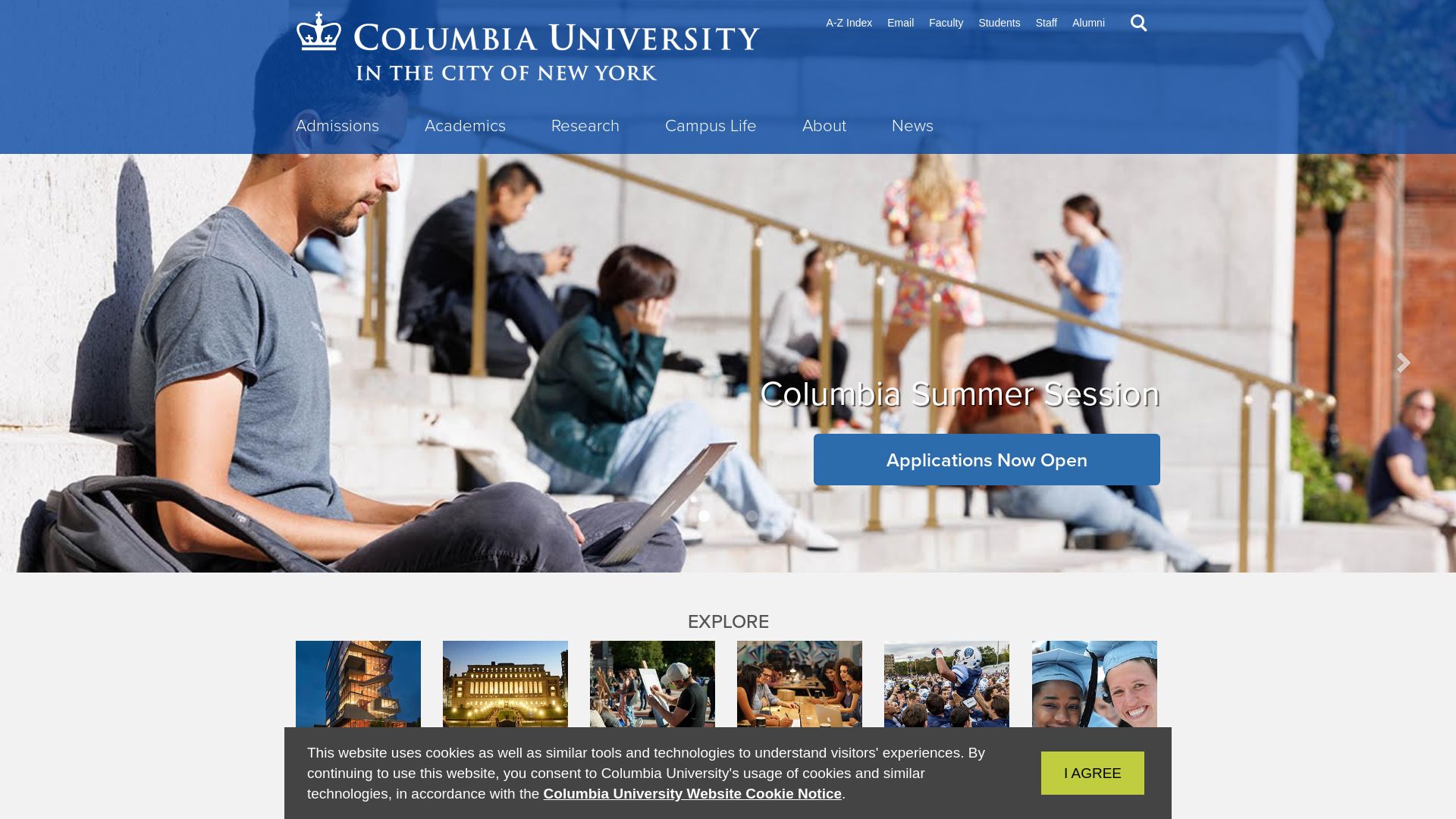 Estado web columbia.edu está   ONLINE