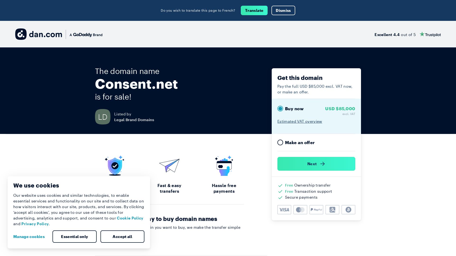 Estado web consent.net está   ONLINE