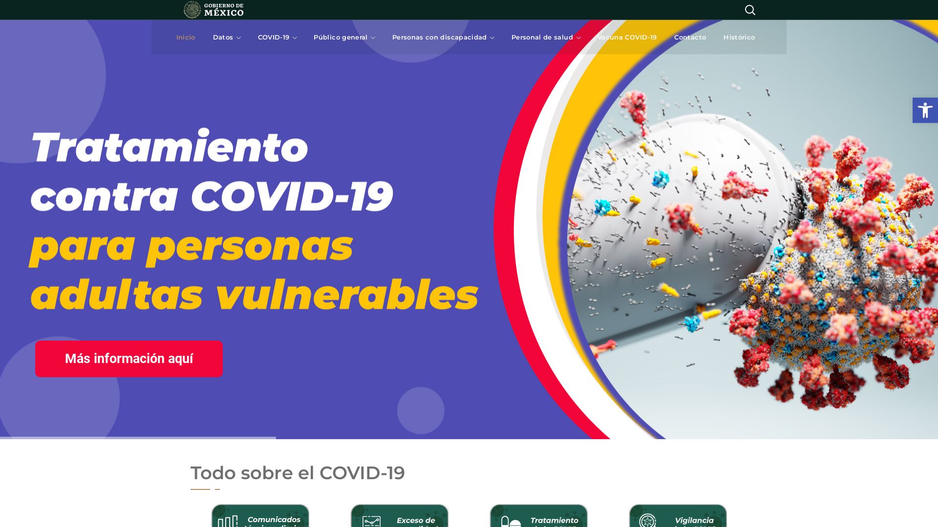 Estado web coronavirus.gob.mx está   ONLINE
