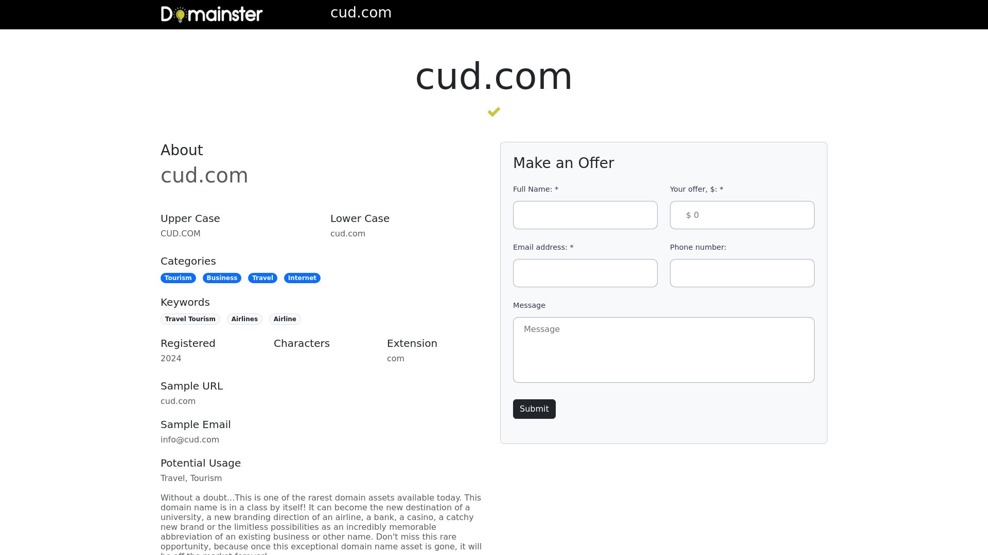Estado web cud.com está   ONLINE