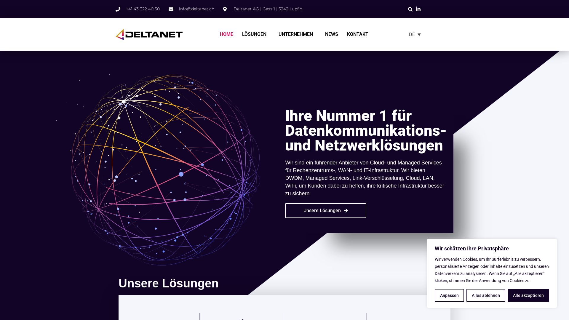 Estado web deltanet.ch está   ONLINE