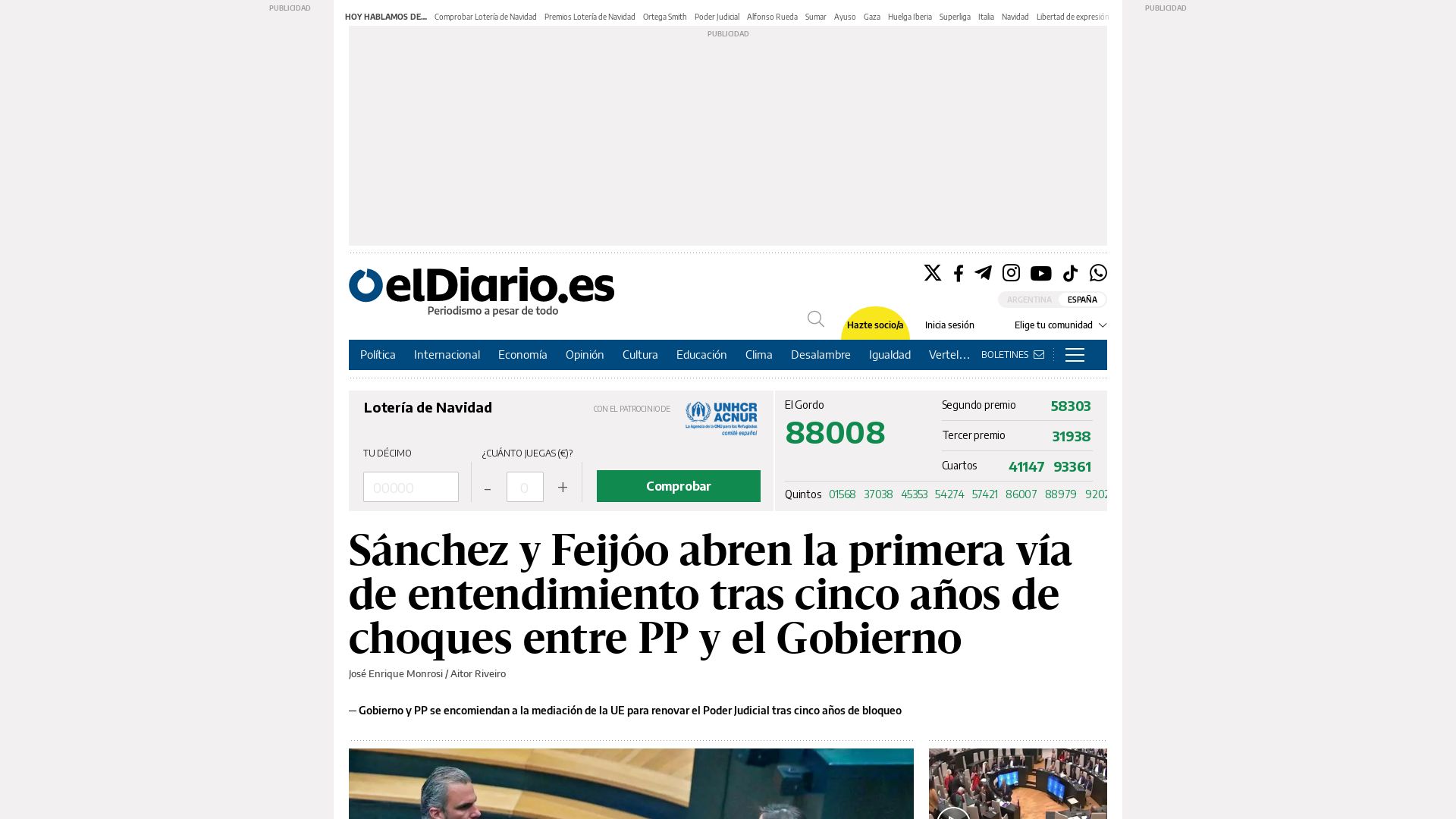Estado web eldiario.es está   ONLINE