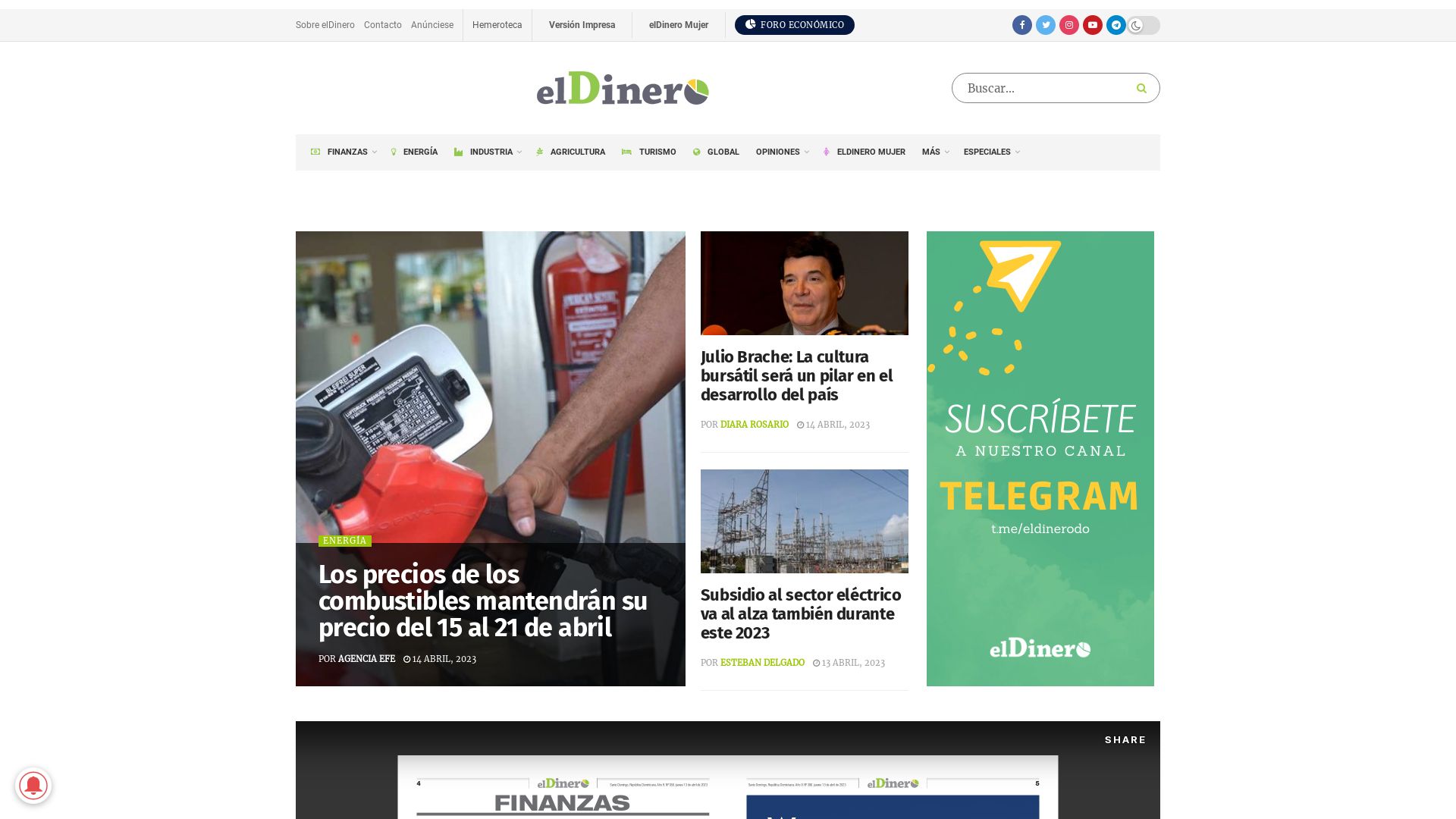 Estado web eldinero.com.do está   ONLINE