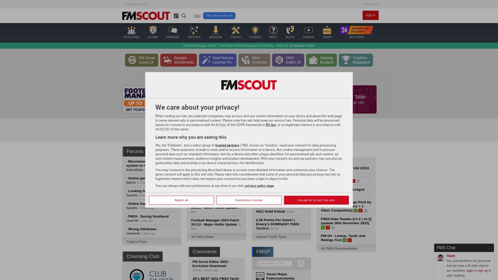 Estado web fmscout.com está   ONLINE