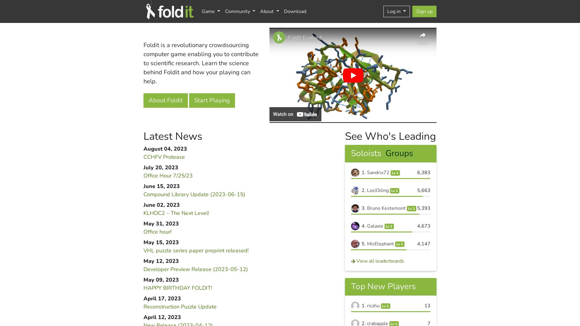 Estado web fold.it está   ONLINE