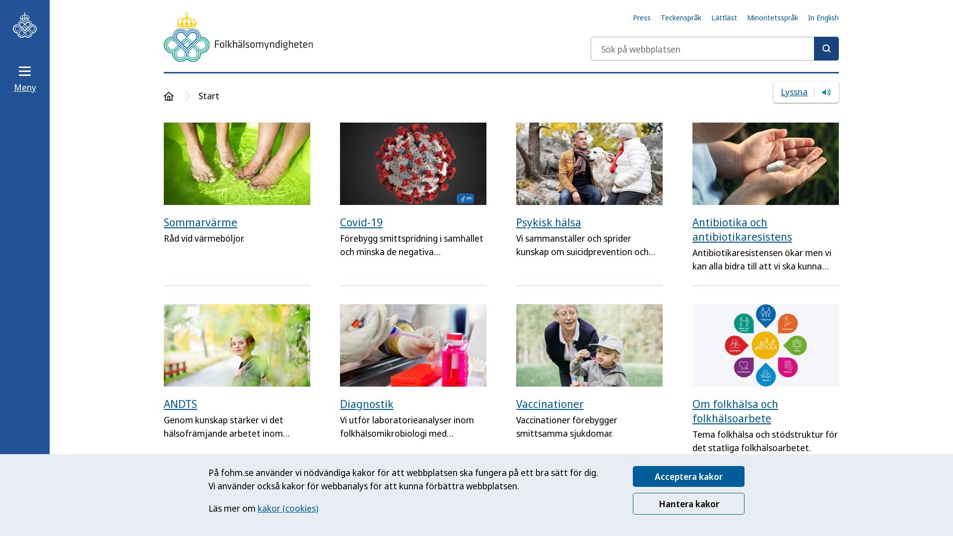 Estado web folkhalsomyndigheten.se está   ONLINE