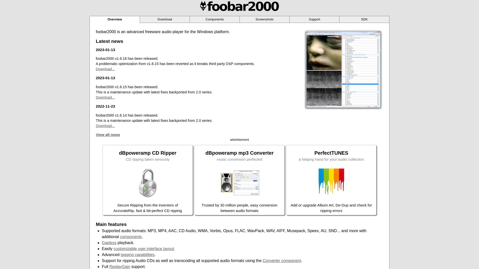 Estado web foobar2000.org está   ONLINE