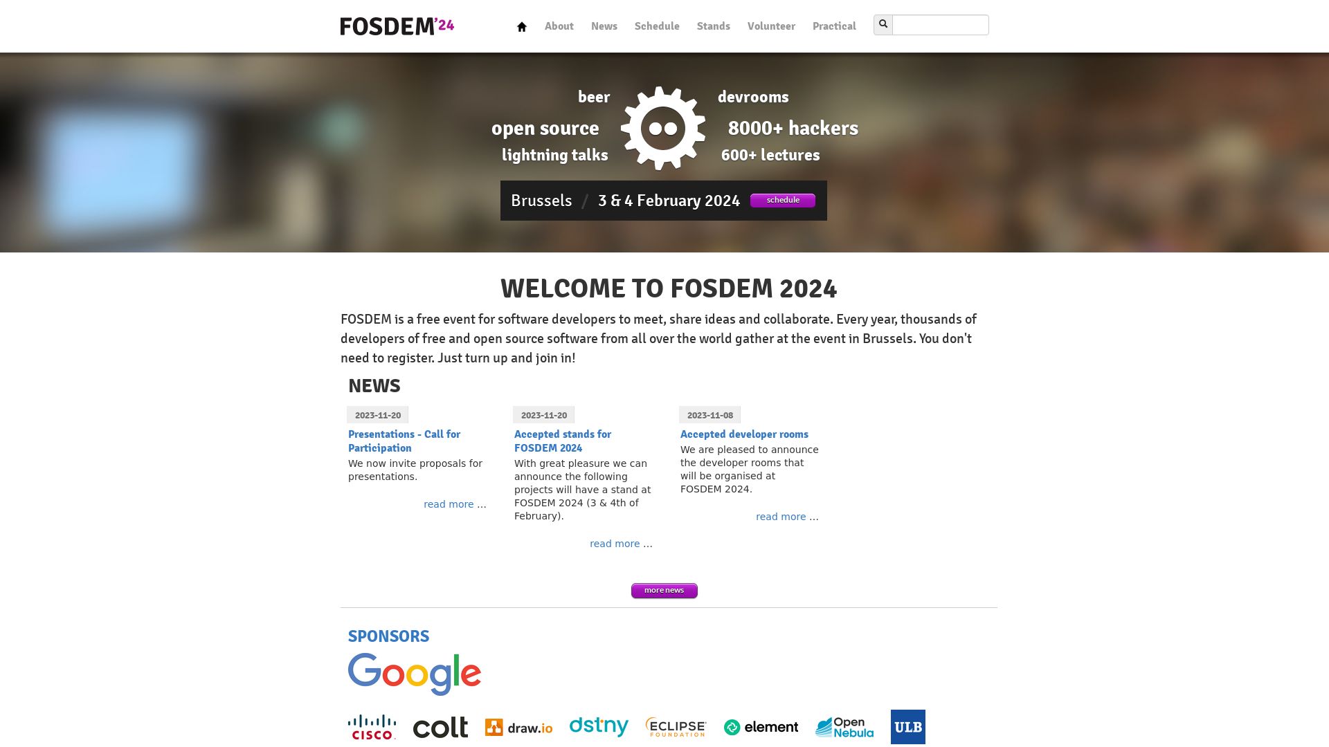 Estado web fosdem.org está   ONLINE