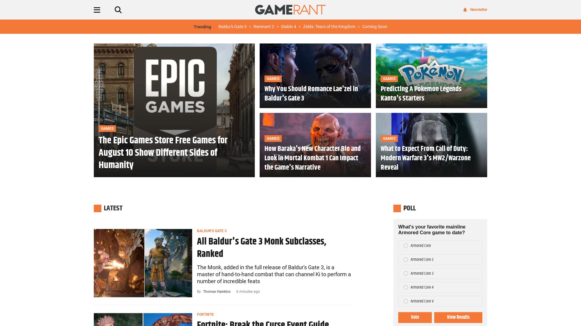 Estado web gamerant.com está   ONLINE