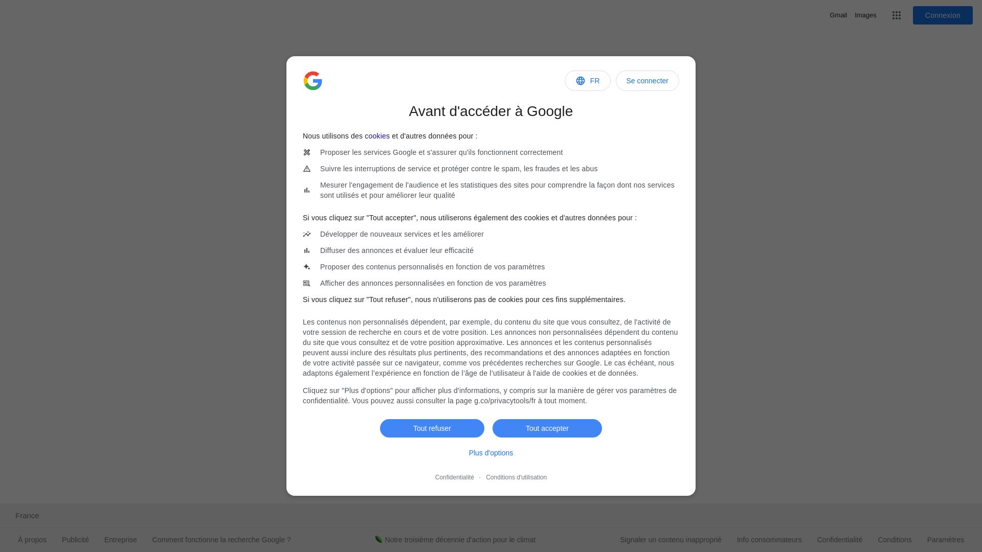 Estado web google.fr está   ONLINE