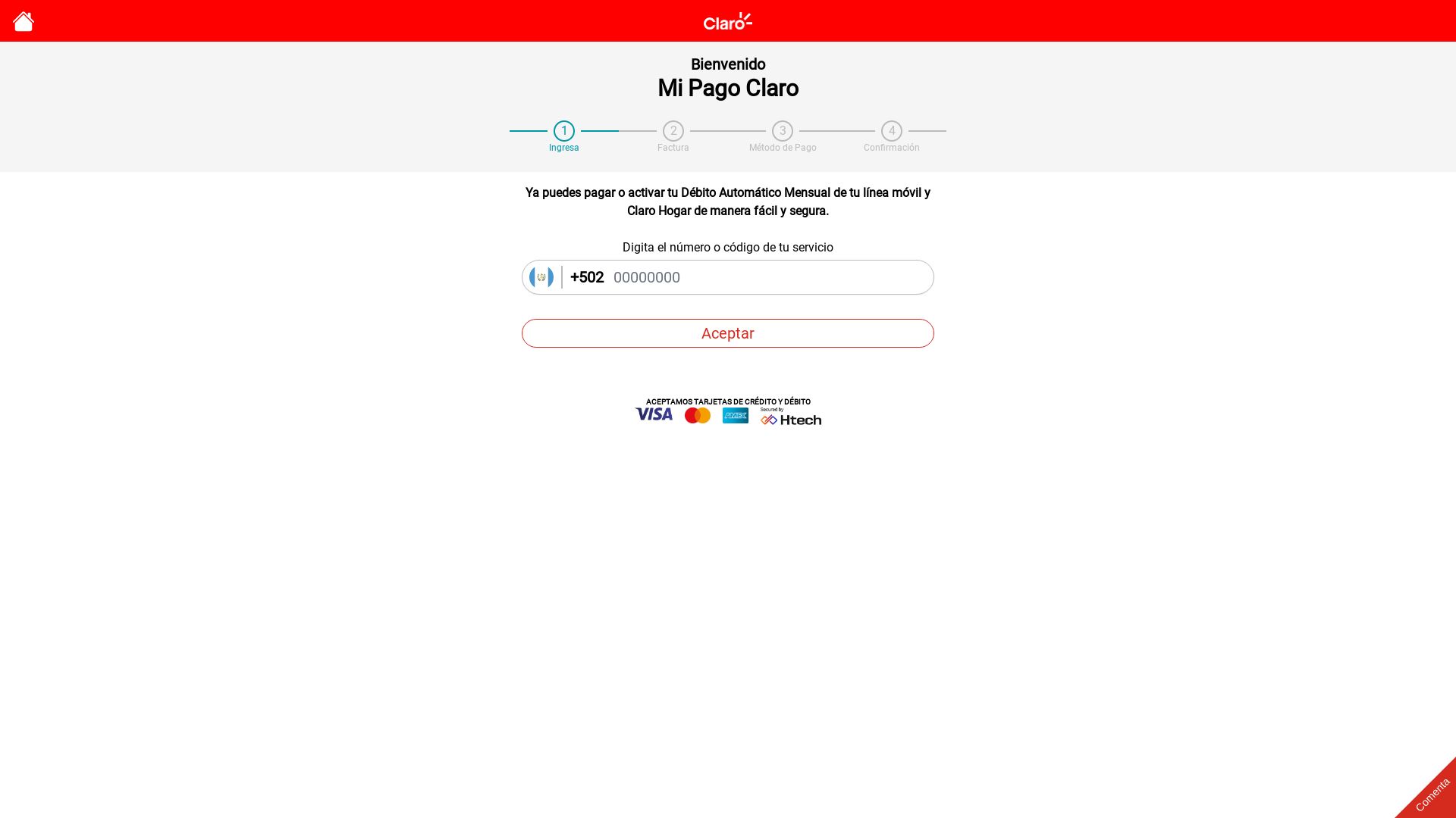 Estado web gt.mipagoclaro.com está   ONLINE