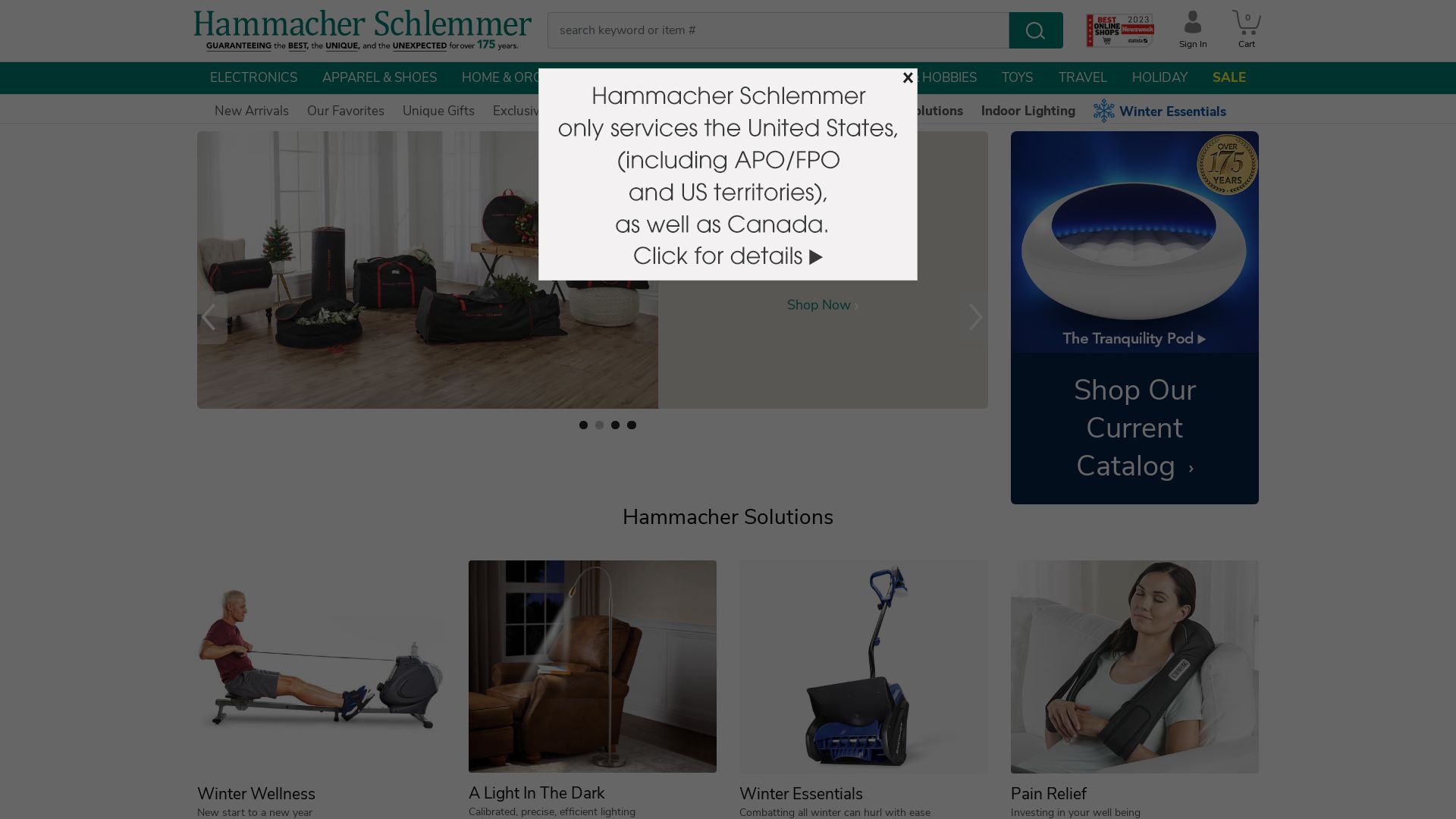 Estado web hammacher.com está   ONLINE