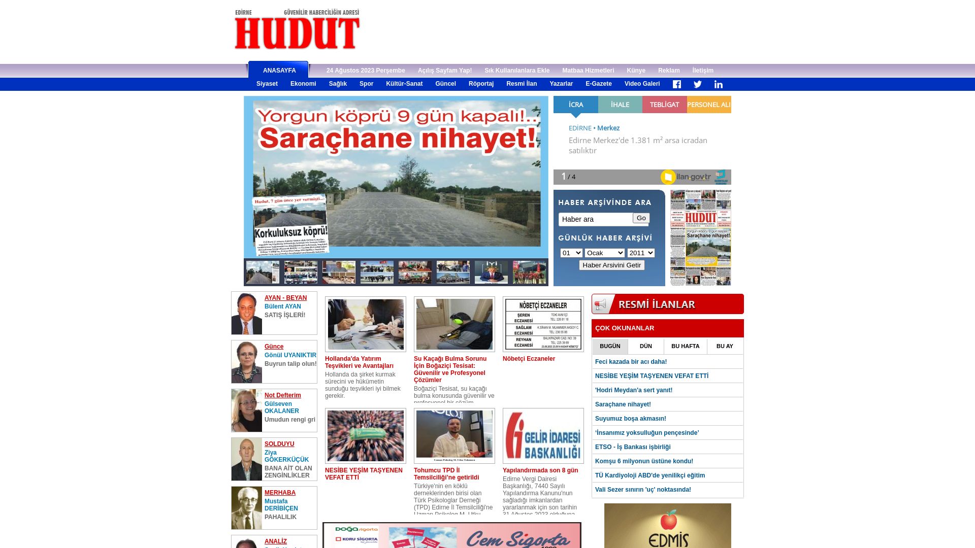 Estado web hudutgazetesi.com está   ONLINE