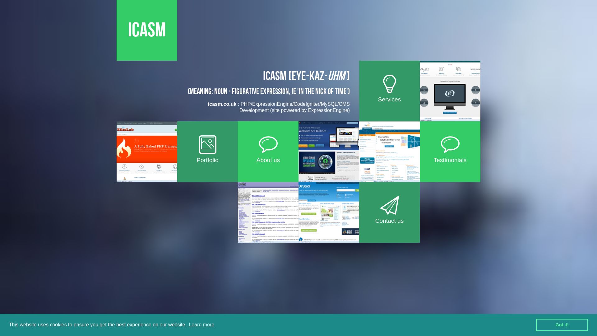 Estado web icasm.co.uk está   ONLINE