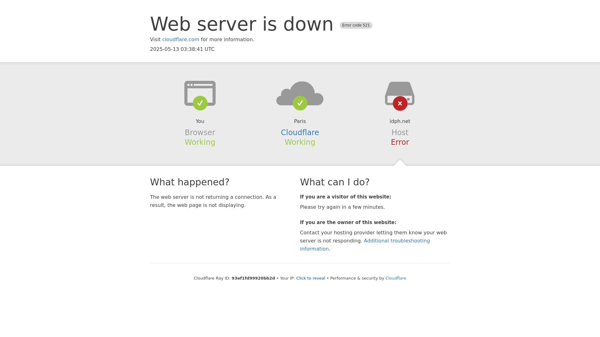 Estado web idph.net está   ONLINE