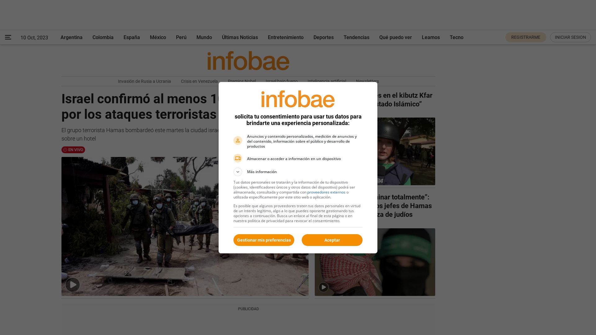 Estado web infobae.com está   ONLINE