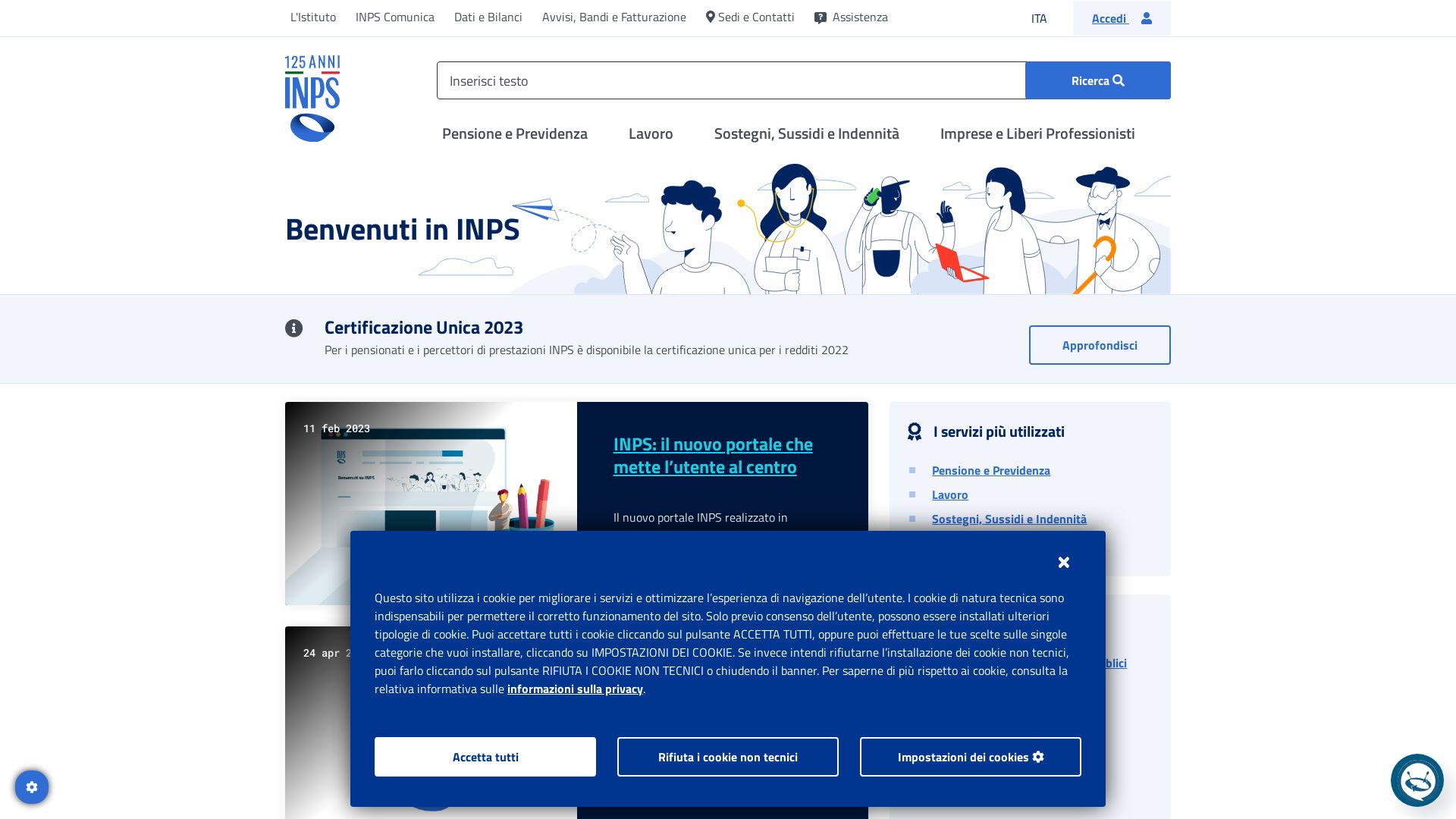 Estado web inps.it está   ONLINE