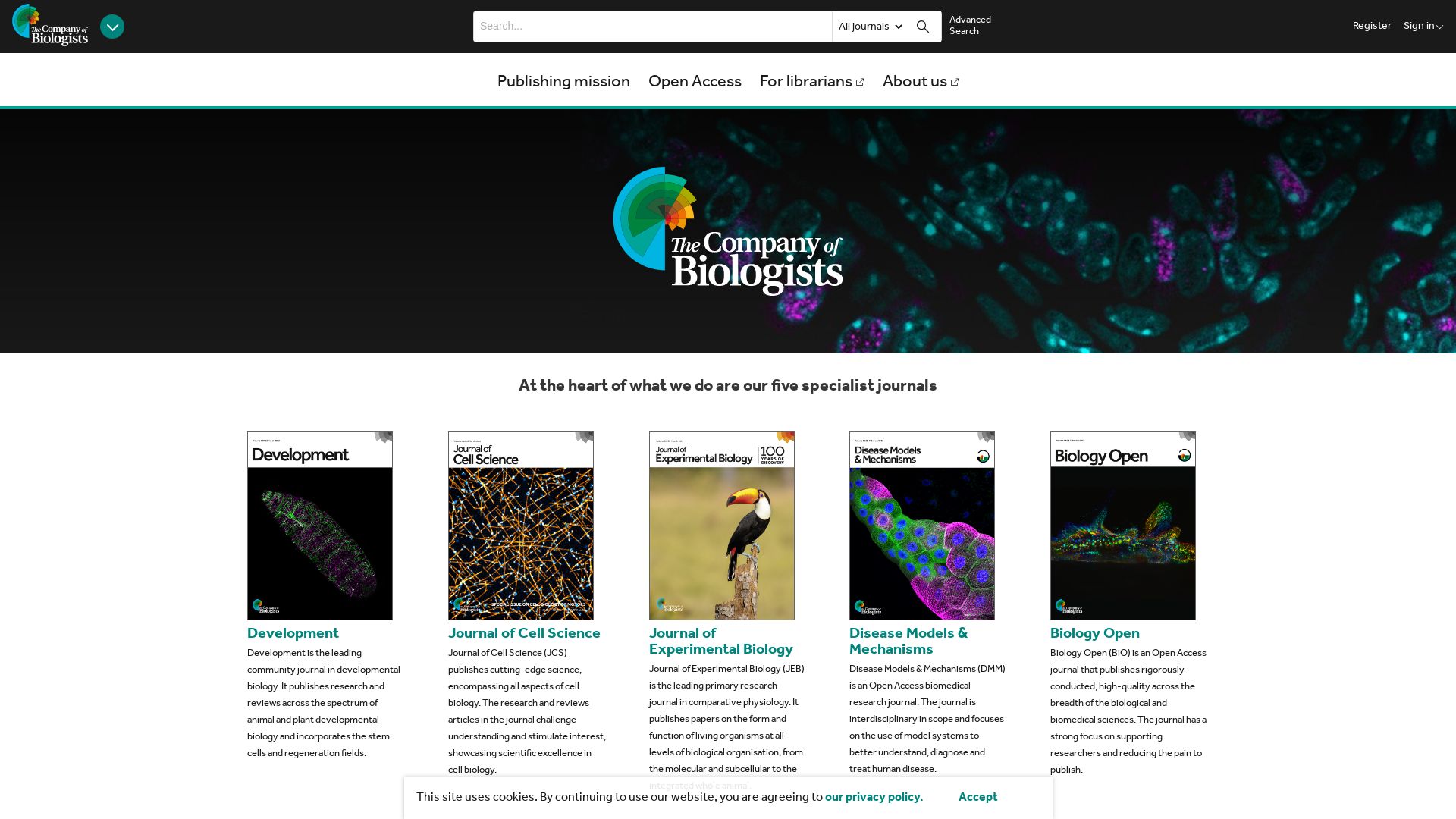 Estado web journals.biologists.com está   ONLINE