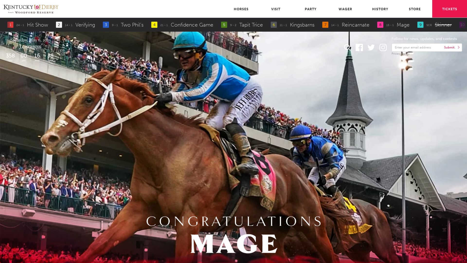 Estado web kentuckyderby.com está   ONLINE
