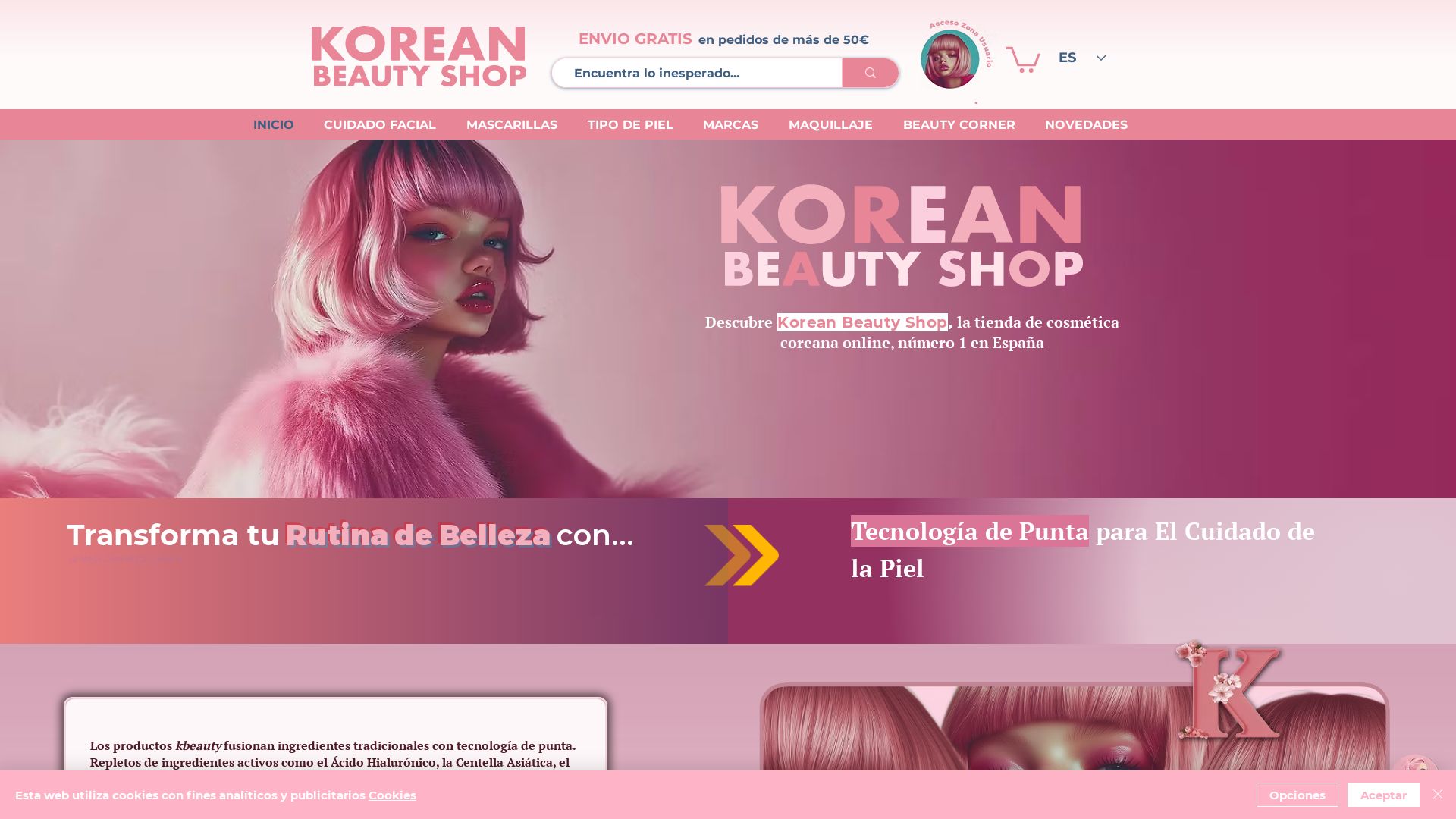 Estado web koreanbeautyshopeu.com está   ONLINE