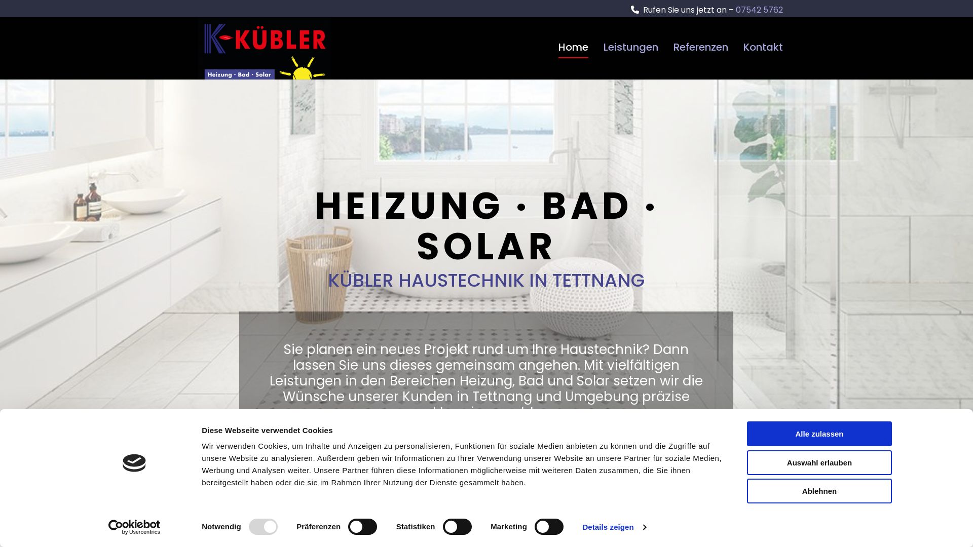 Estado web kuebler-haustechnik.de está   ONLINE