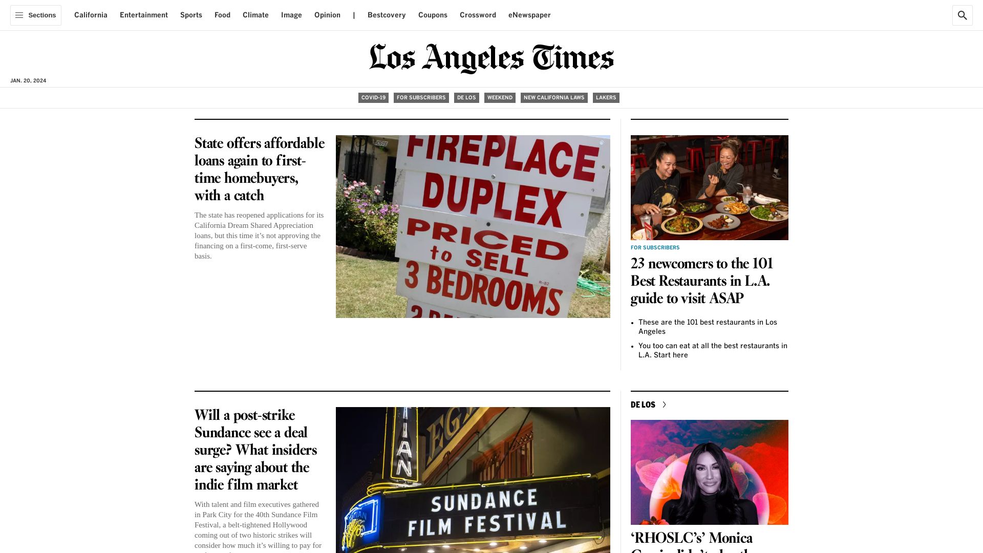 Estado web latimes.com está   ONLINE