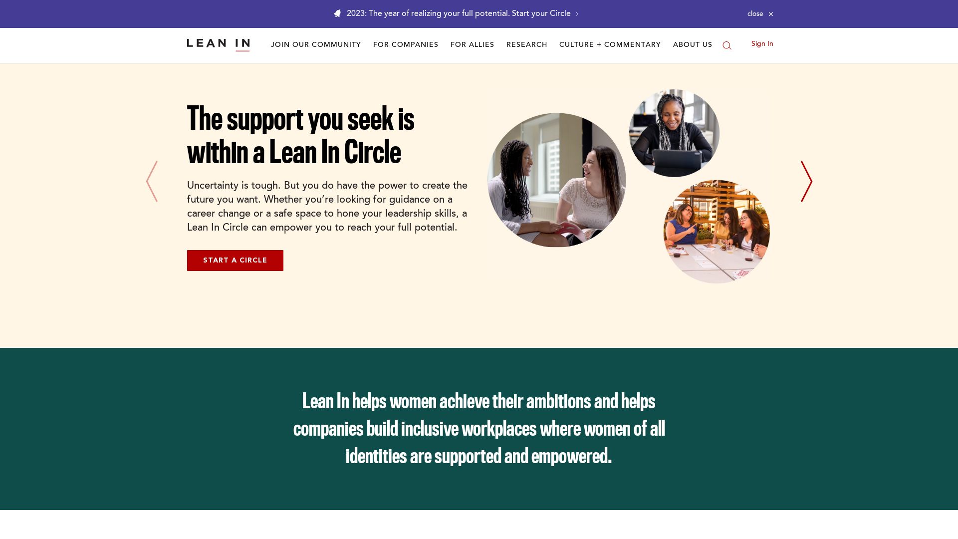 Estado web leanin.org está   ONLINE