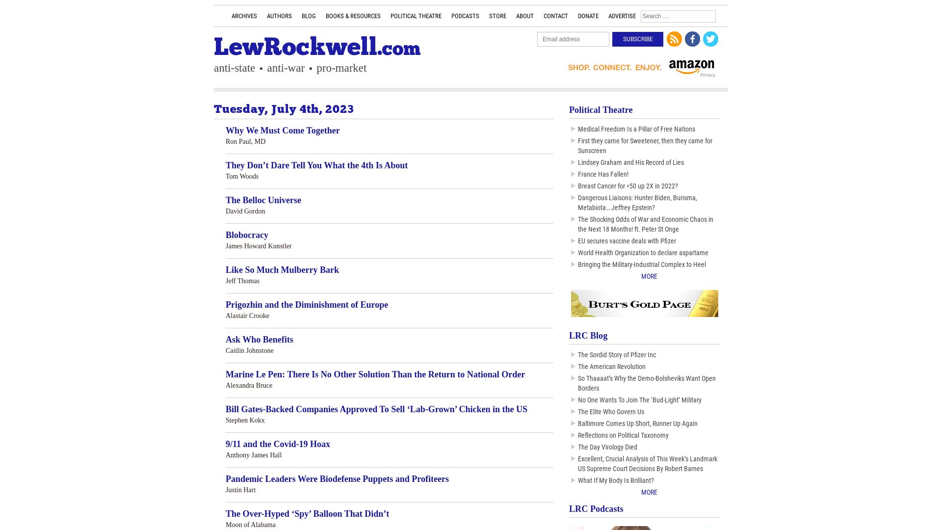 Estado web lewrockwell.com está   ONLINE
