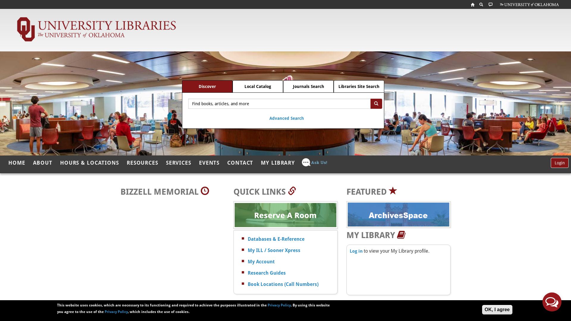 Estado web libraries.ou.edu está   ONLINE