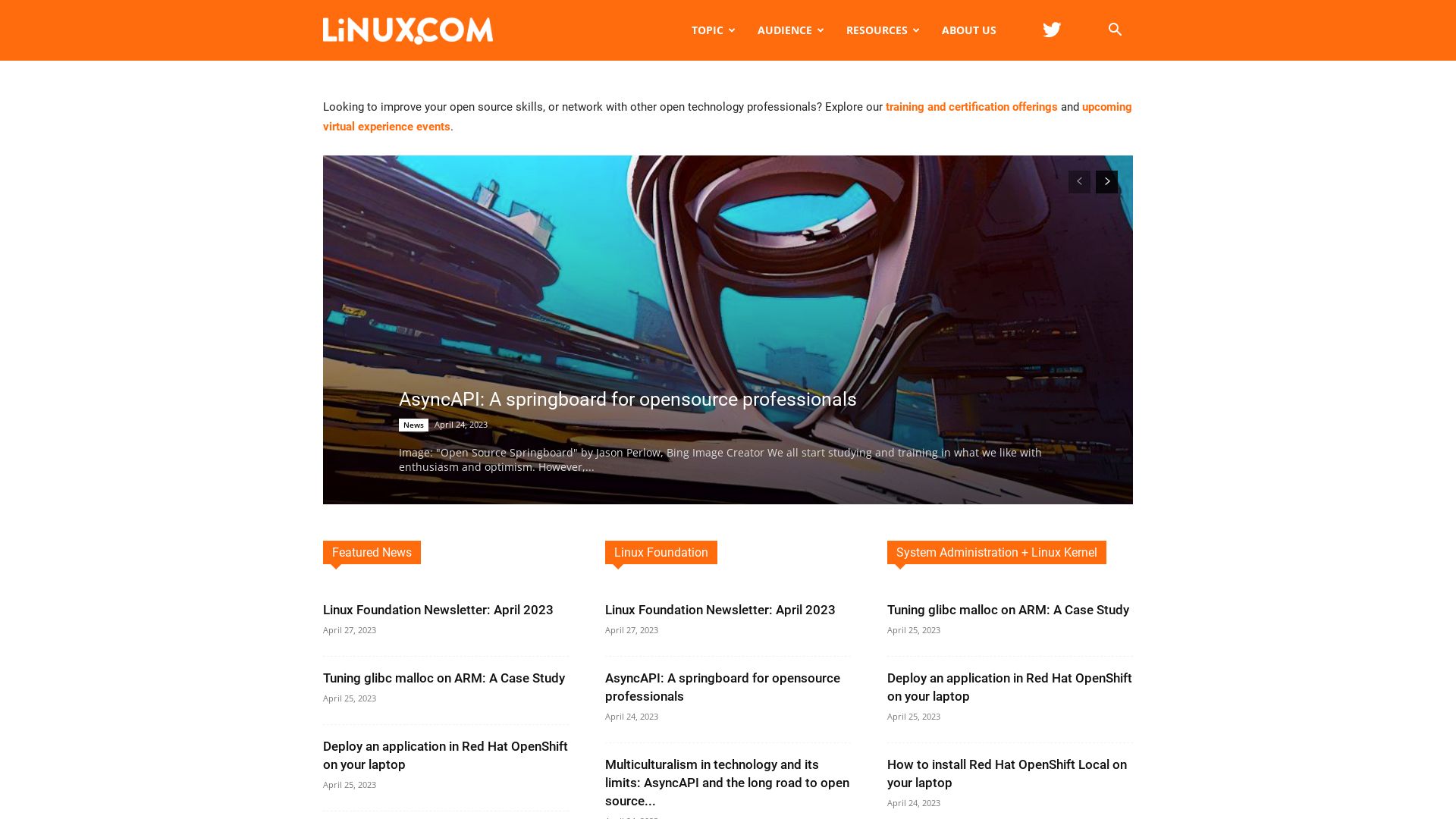 Estado web linux.com está   ONLINE