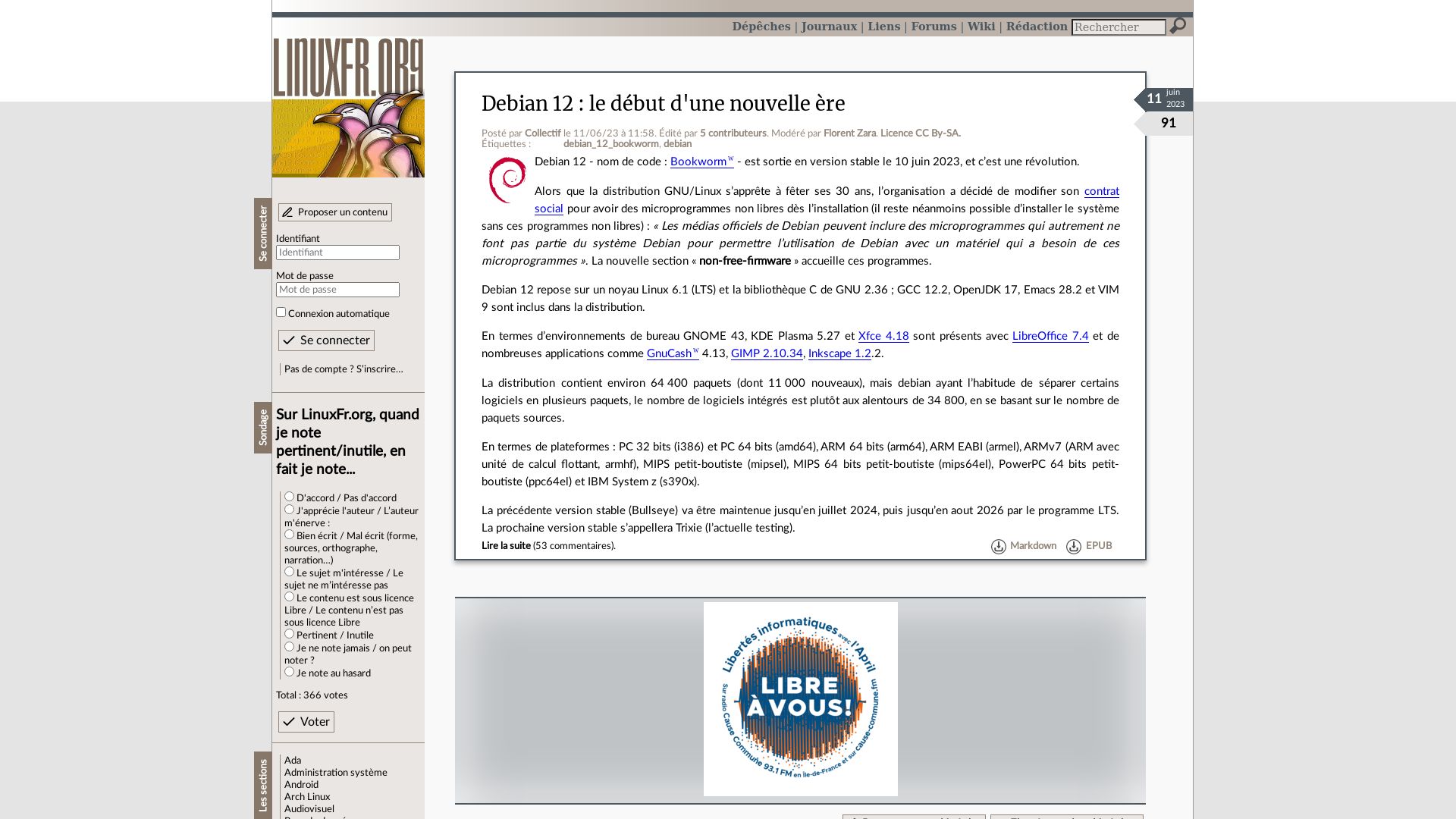 Estado web linuxfr.org está   ONLINE