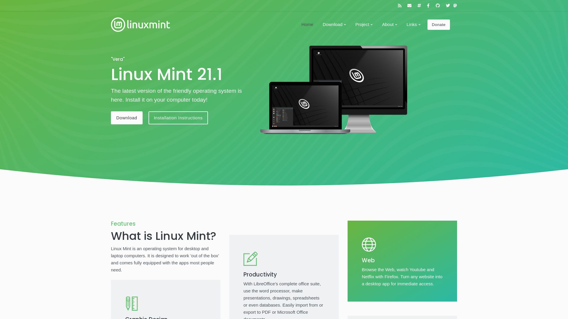 Estado web linuxmint.com está   ONLINE