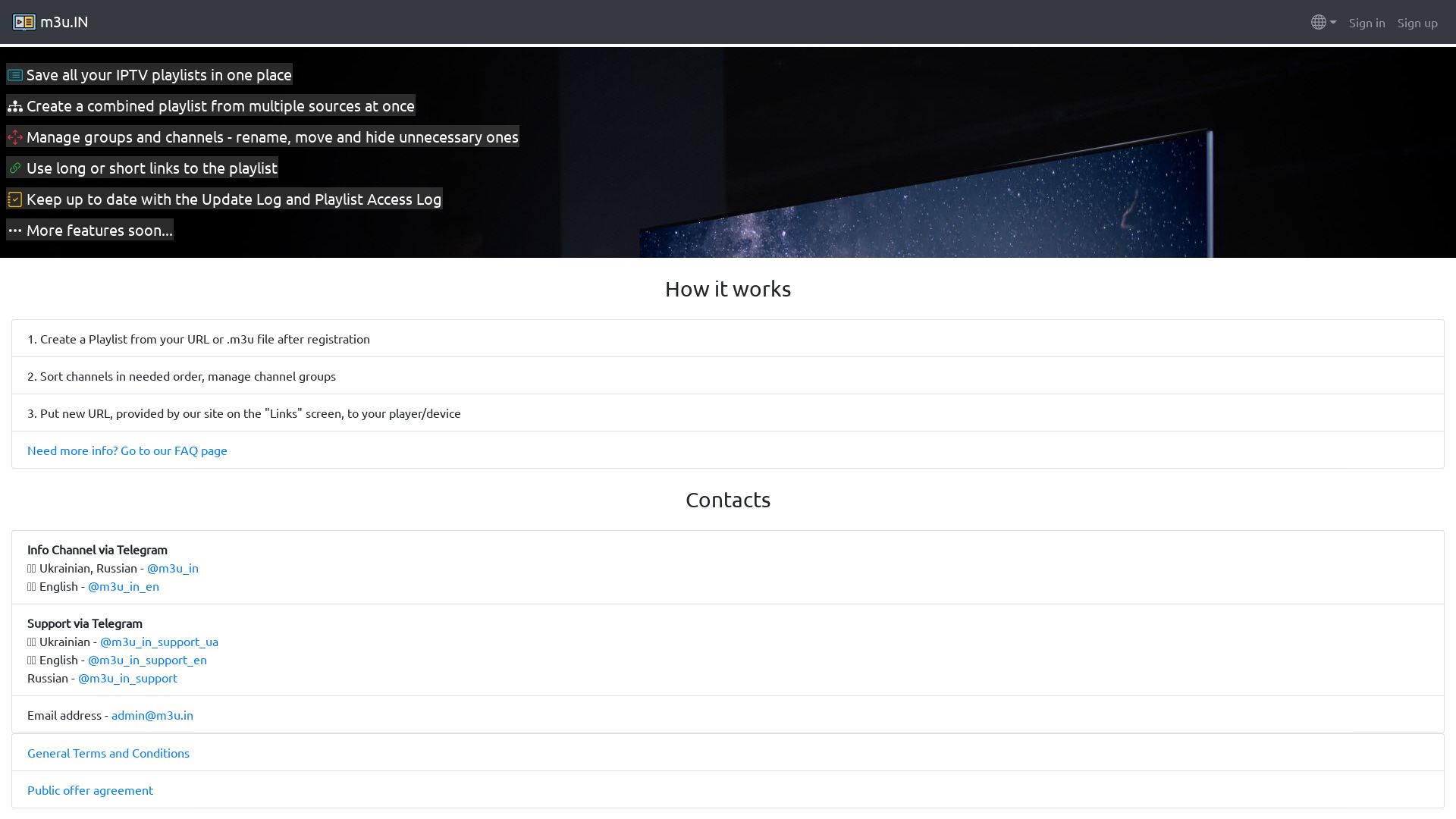 Estado web m3u.in está   ONLINE
