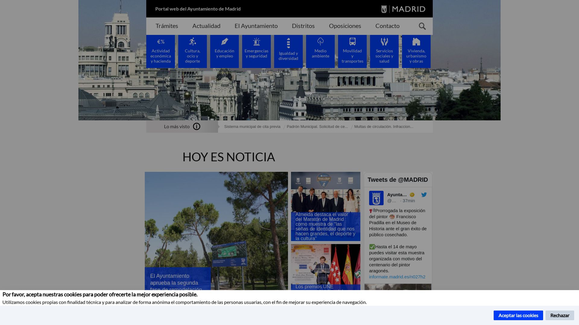 Estado web madrid.es está   ONLINE