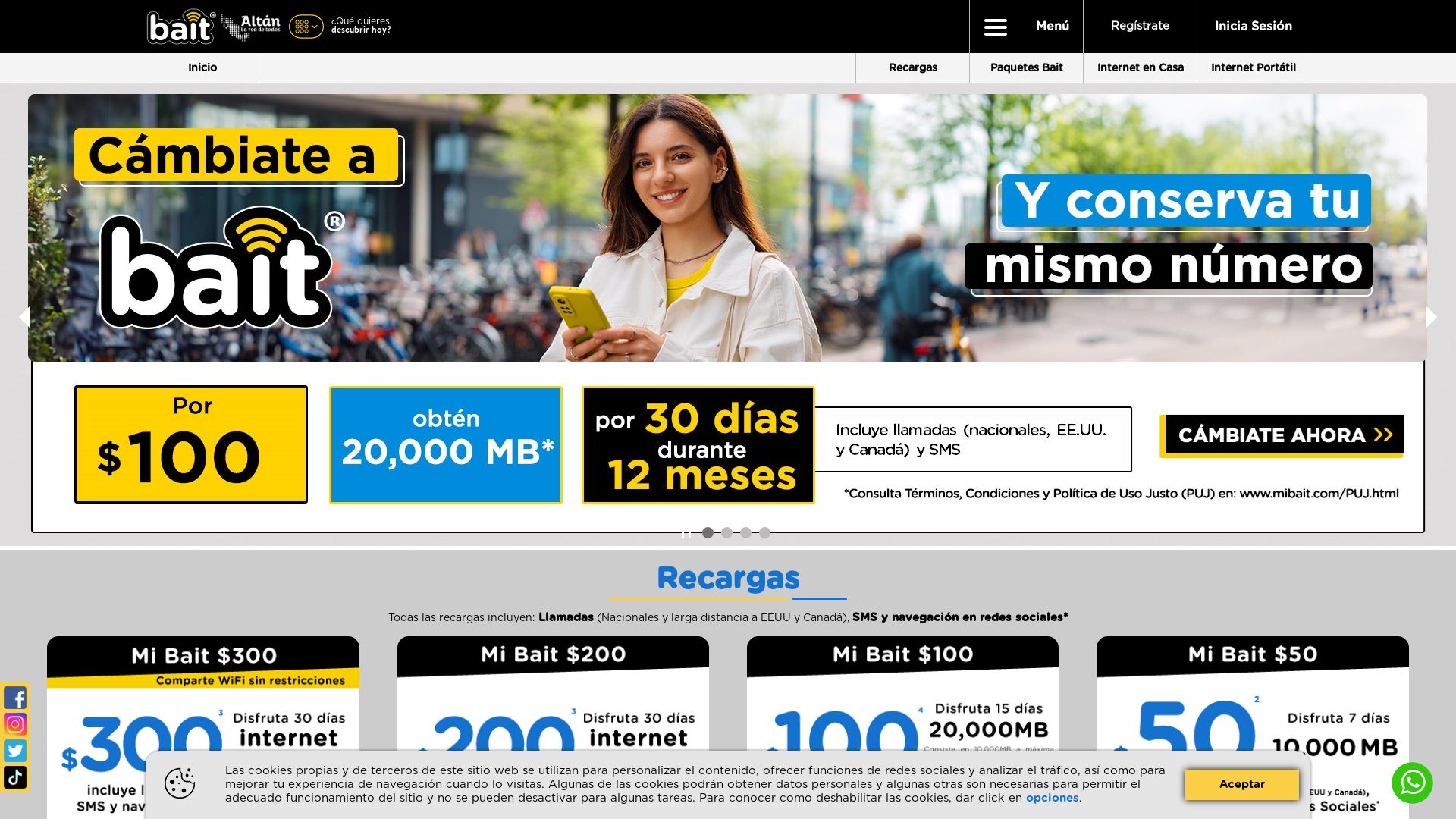Estado web mibait.com está   ONLINE