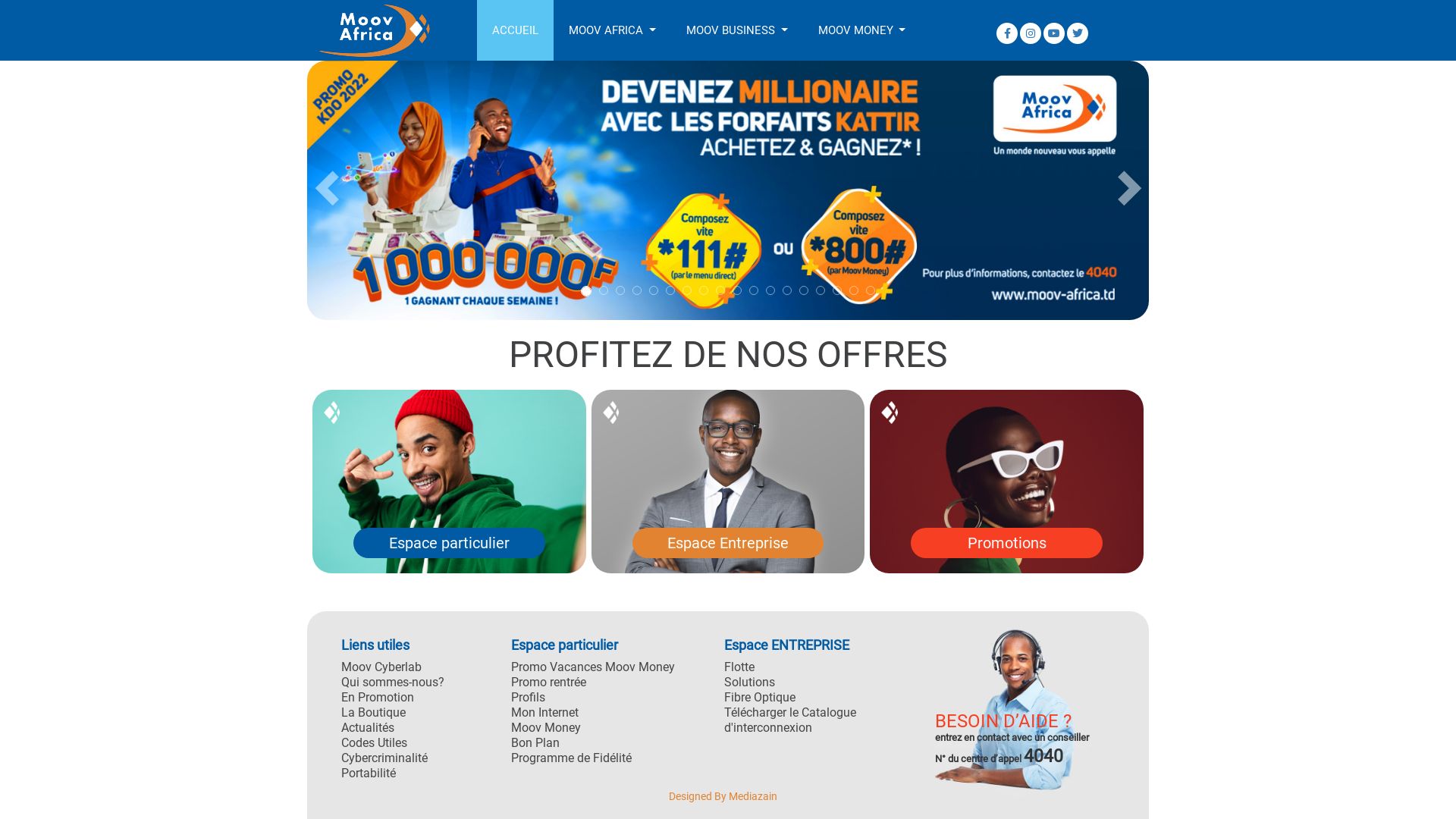 Estado web moov-africa.td está   ONLINE