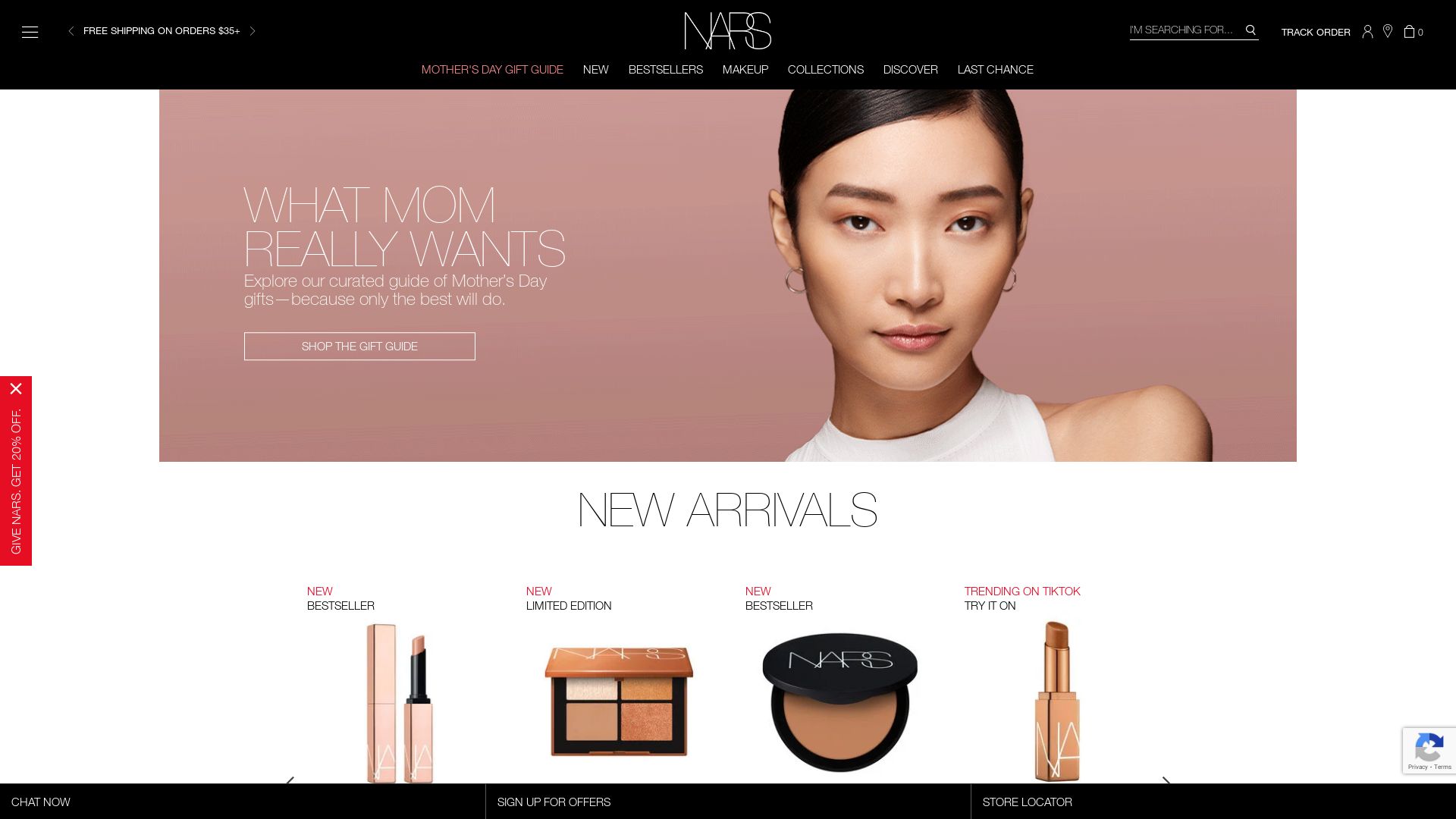 Estado web narscosmetics.com está   ONLINE