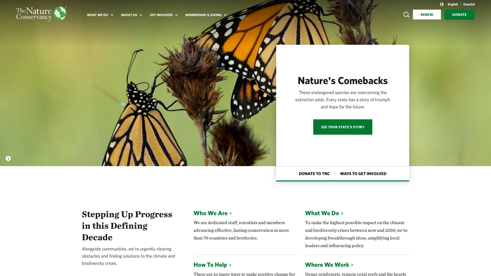Estado web nature.org está   ONLINE