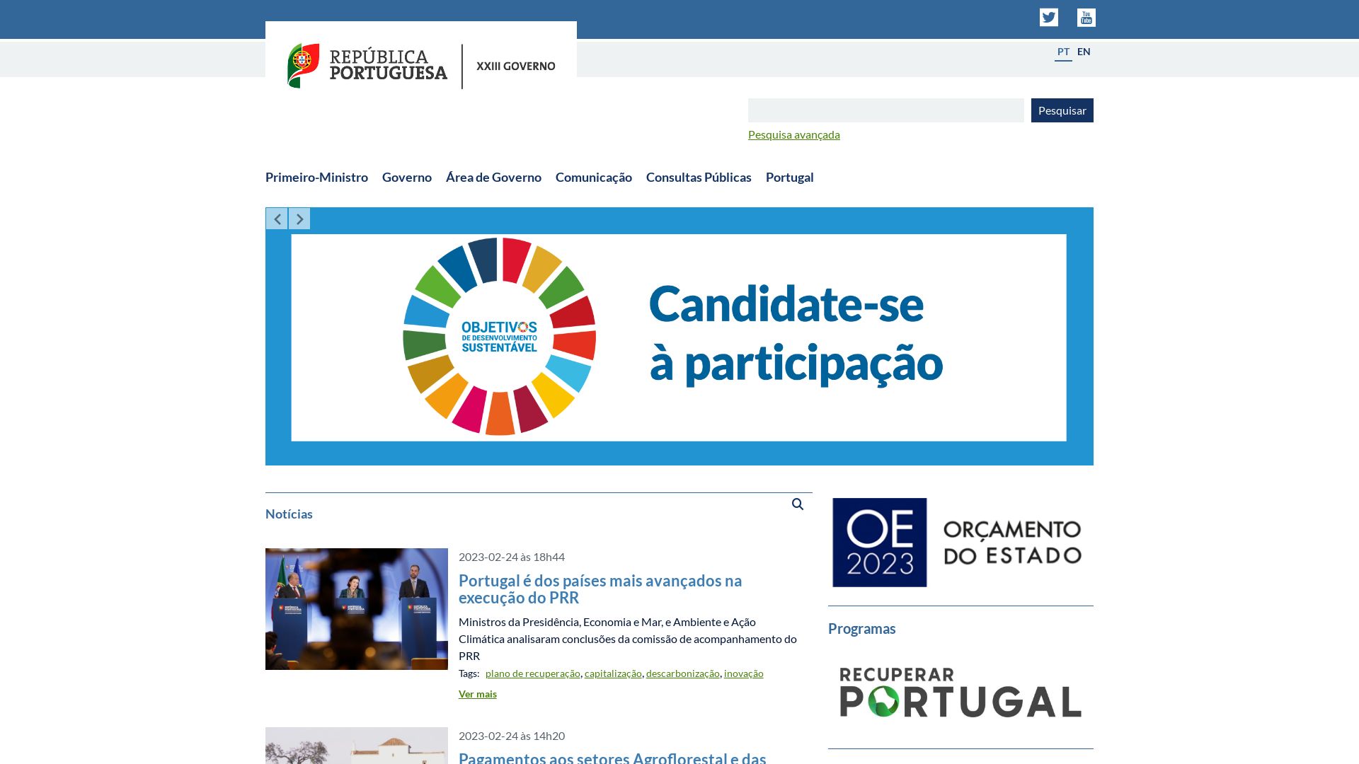 Estado web portugal.gov.pt está   ONLINE