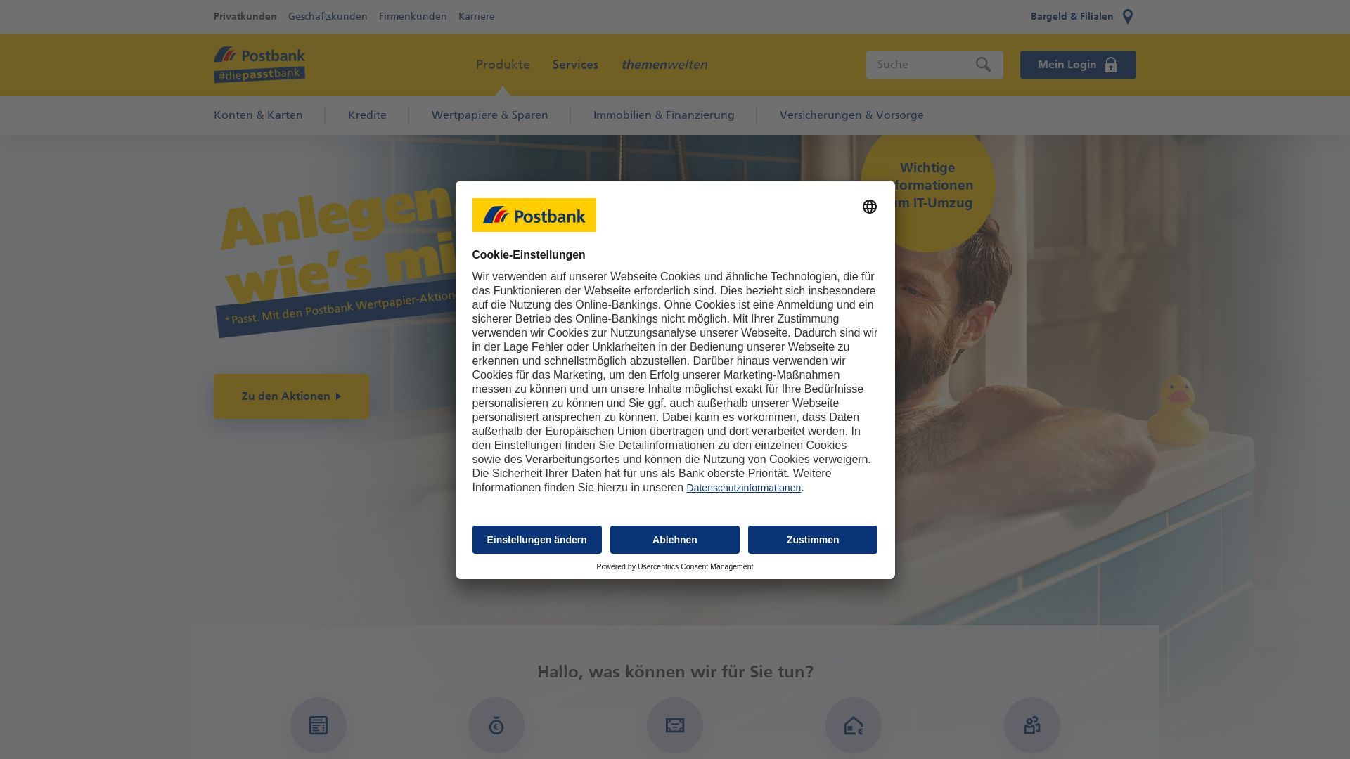 Estado web postbank.de está   ONLINE