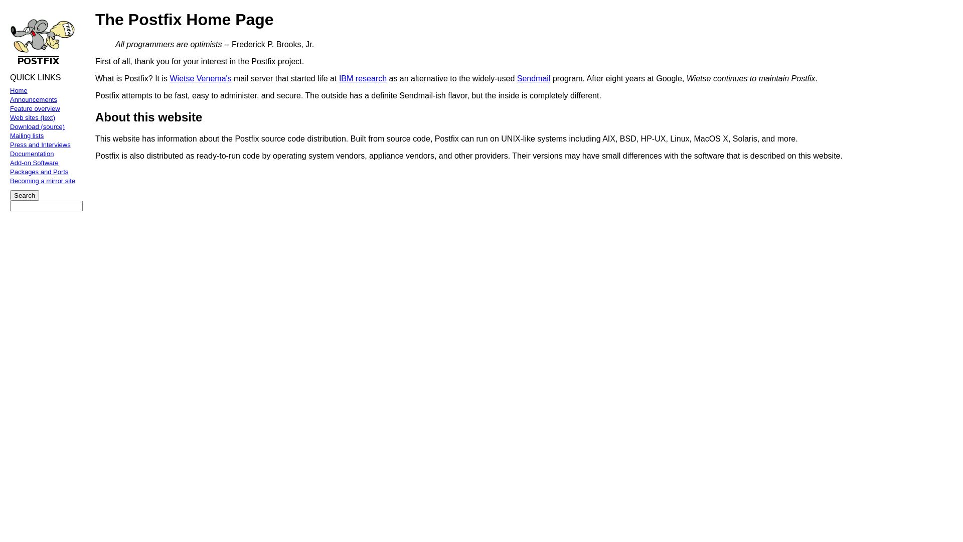 Estado web postfix.org está   ONLINE