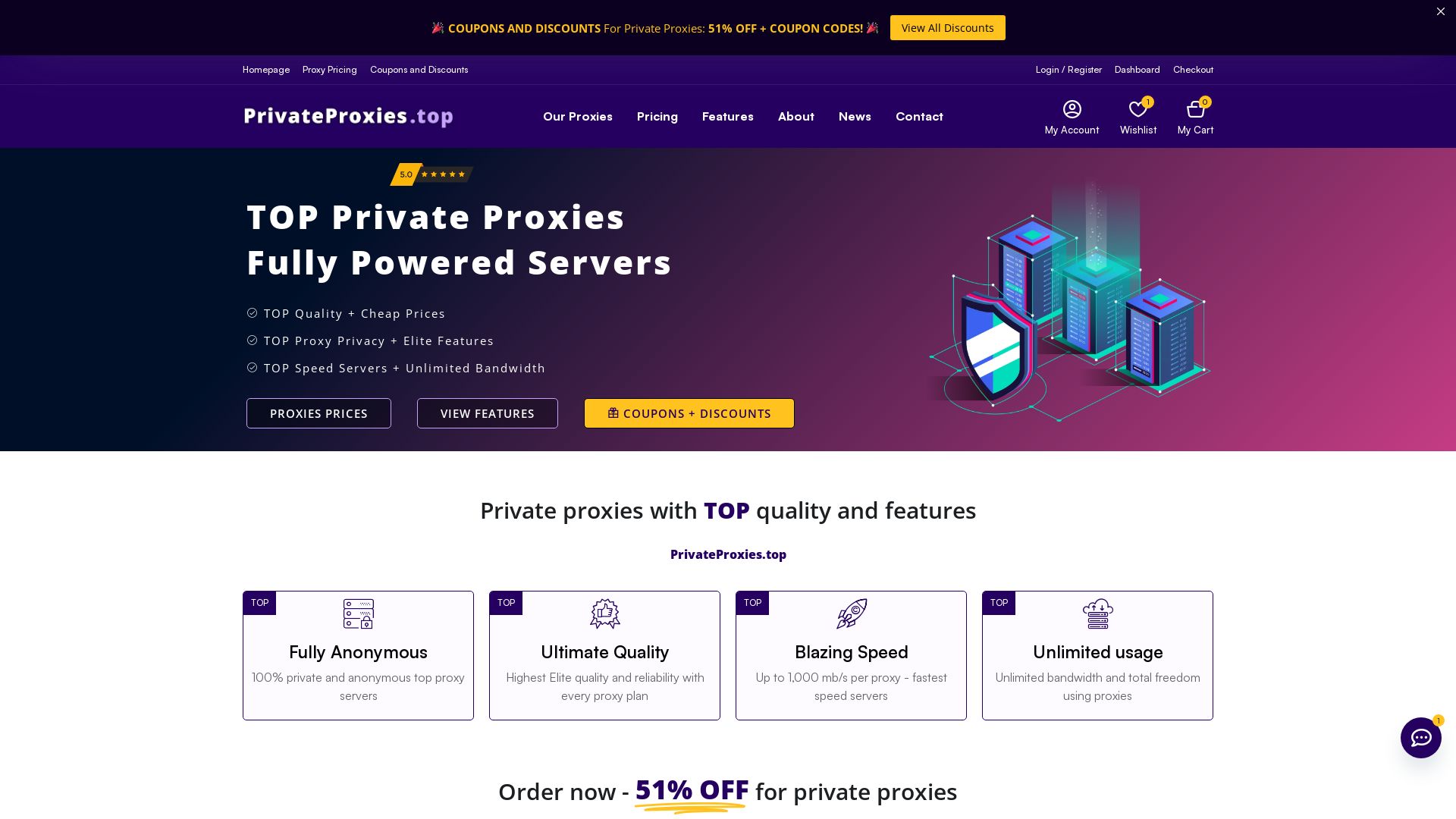 Estado web privateproxies.top está   ONLINE